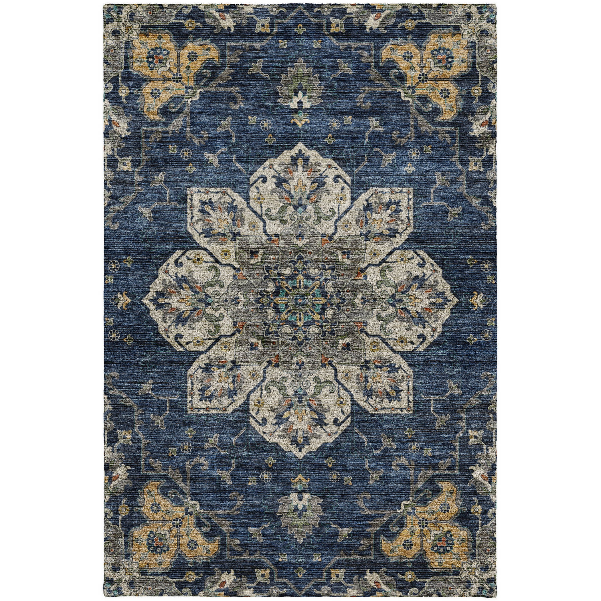 Indoor/Outdoor Traditional SR6 Navy Blue Rug 2'6" x 3'10" #shape_Rectangle