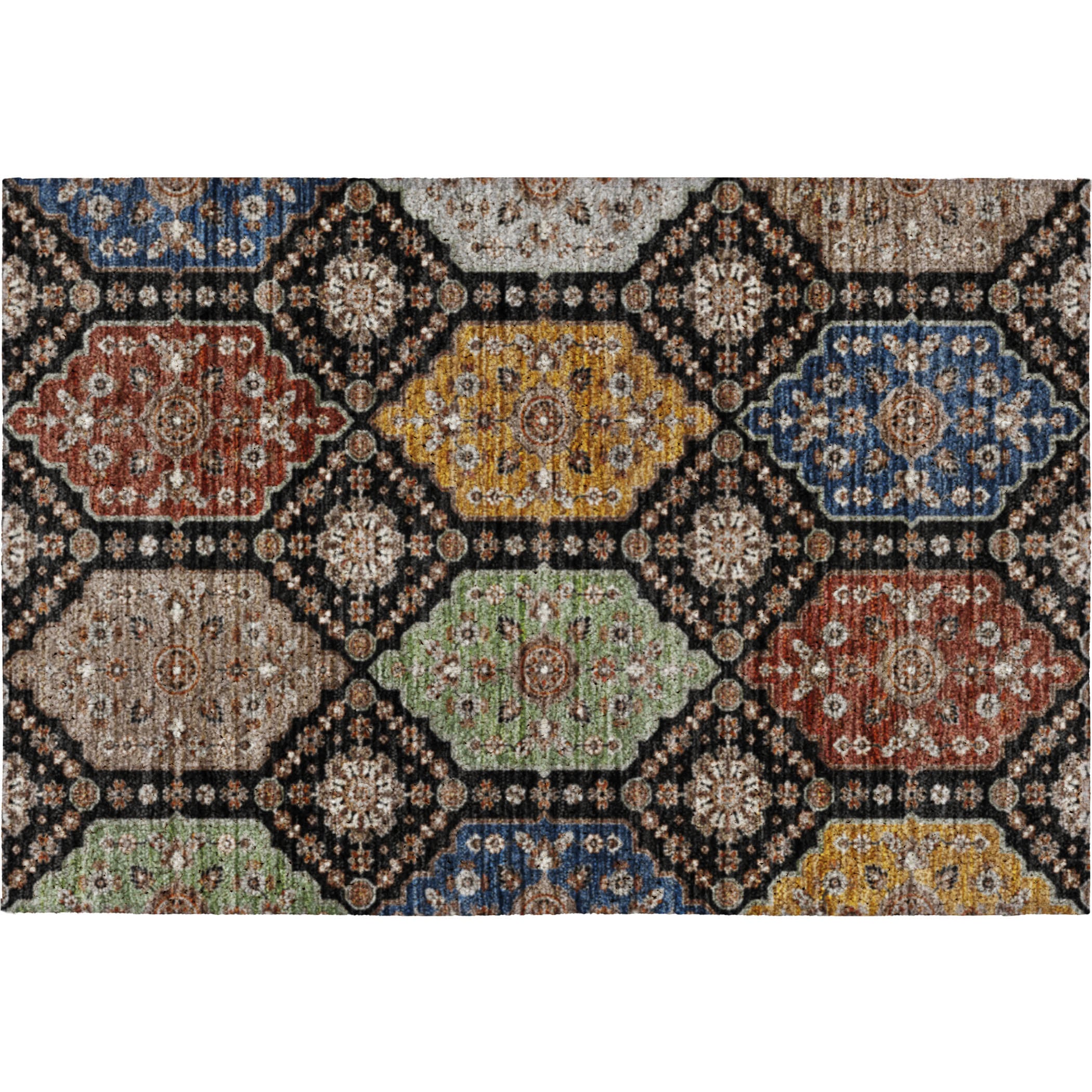 Indoor/Outdoor Transitional SR7 Black Rug 1'8" x 2'6" #shape_Rectangle