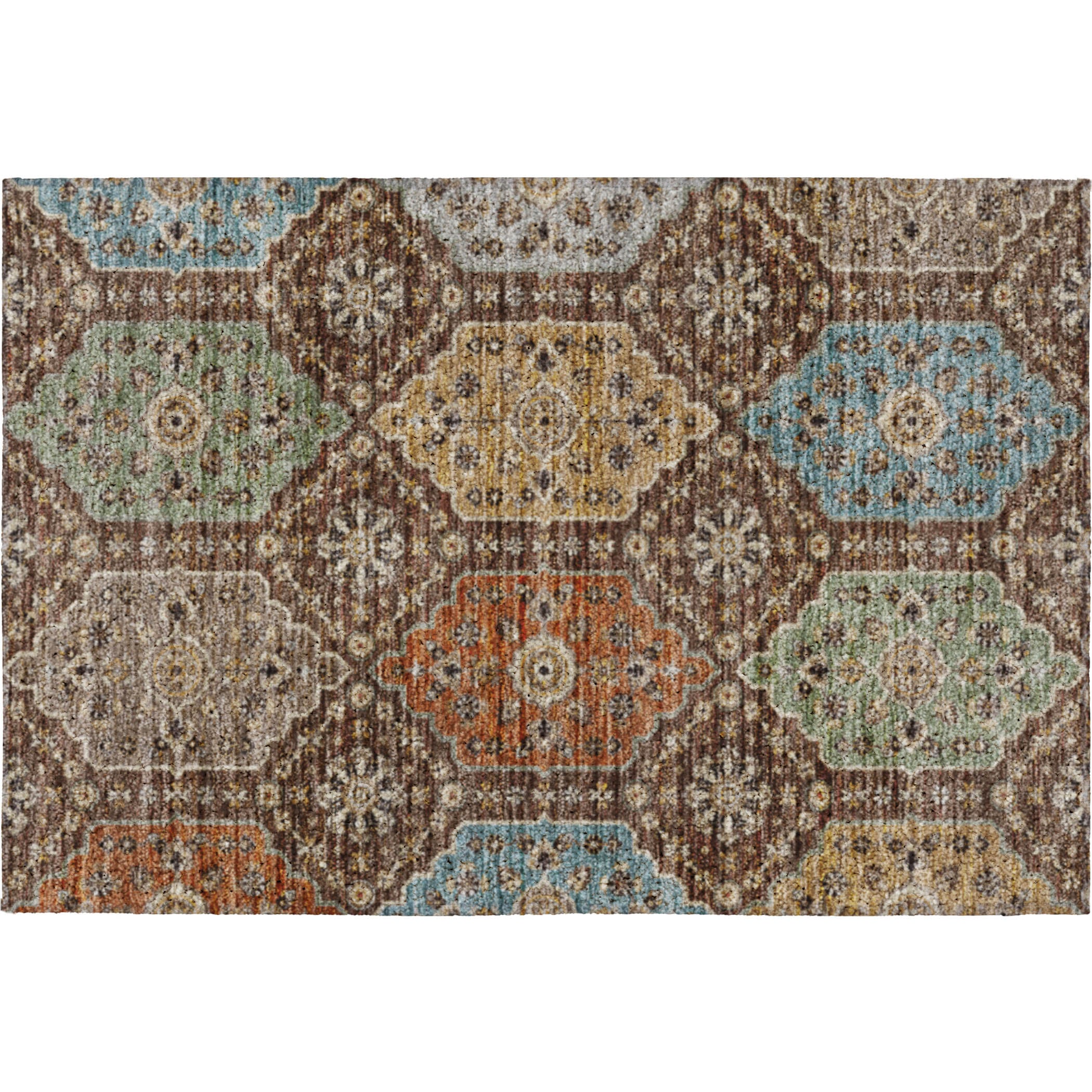 Indoor/Outdoor Transitional SR7 Chocolate Brown Rug 1'8" x 2'6" #shape_Rectangle