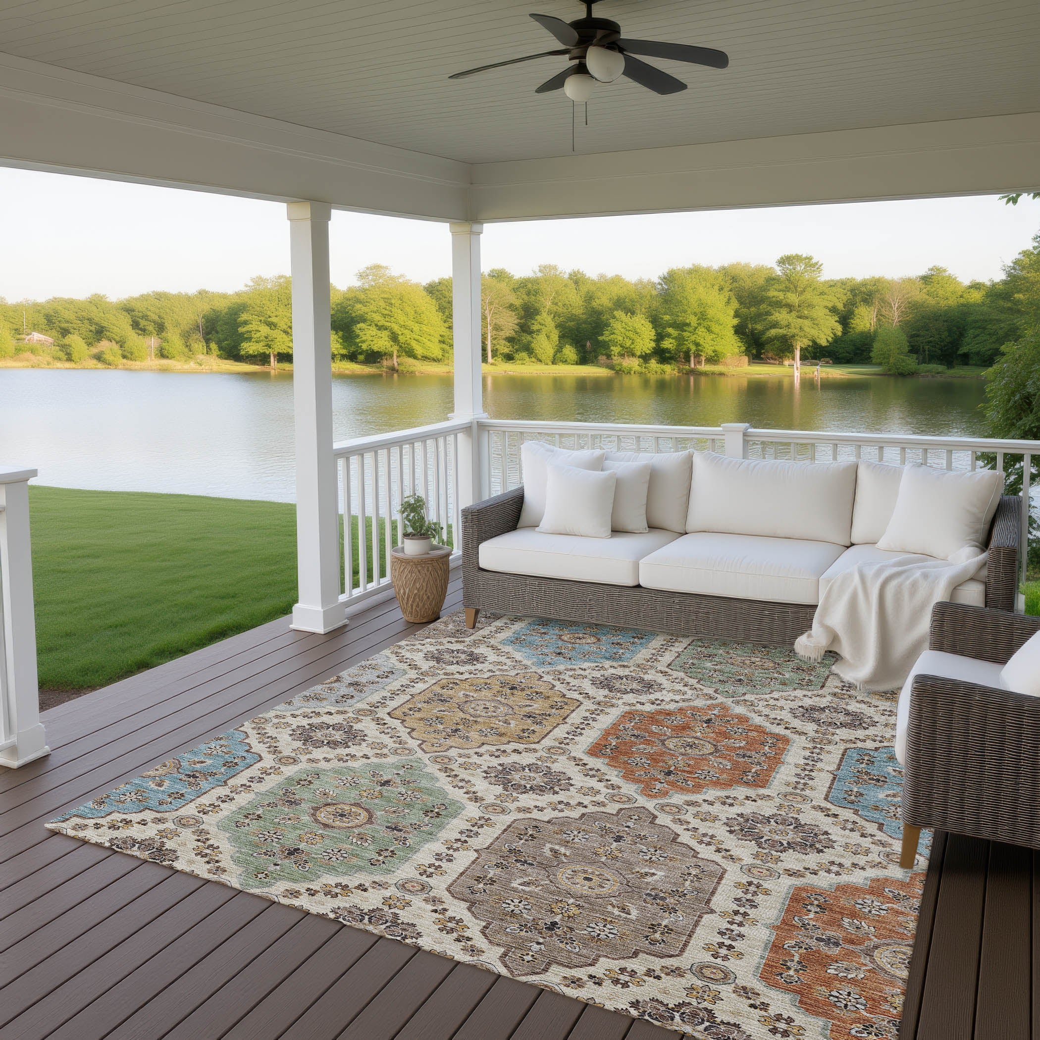 Indoor/Outdoor Transitional SR7 Linen Ivory Rug 2'6" x 3'10" #shape_Rectangle
