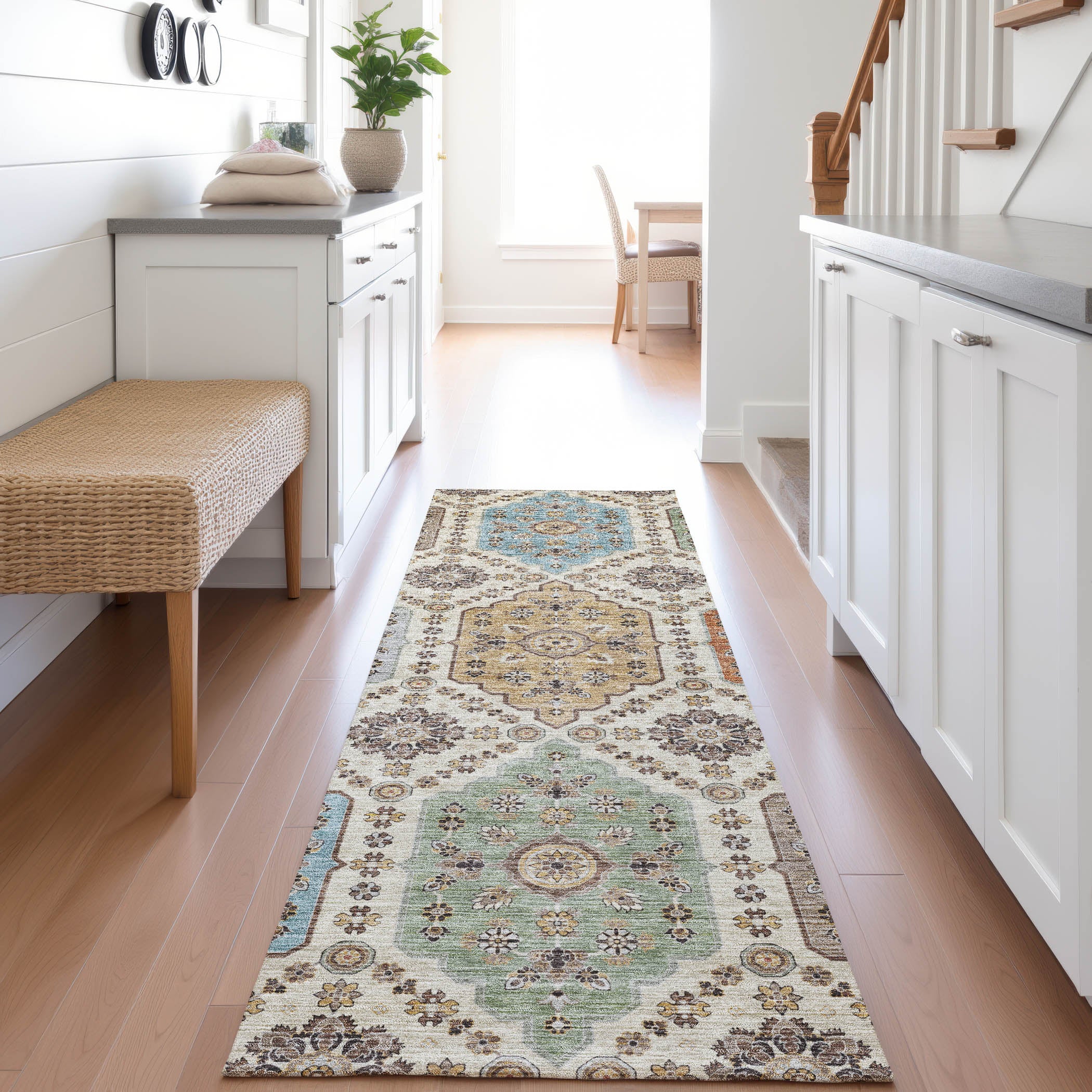 Indoor/Outdoor Transitional SR7 Linen Ivory Rug 2'3" x 7'6" #shape_Runner