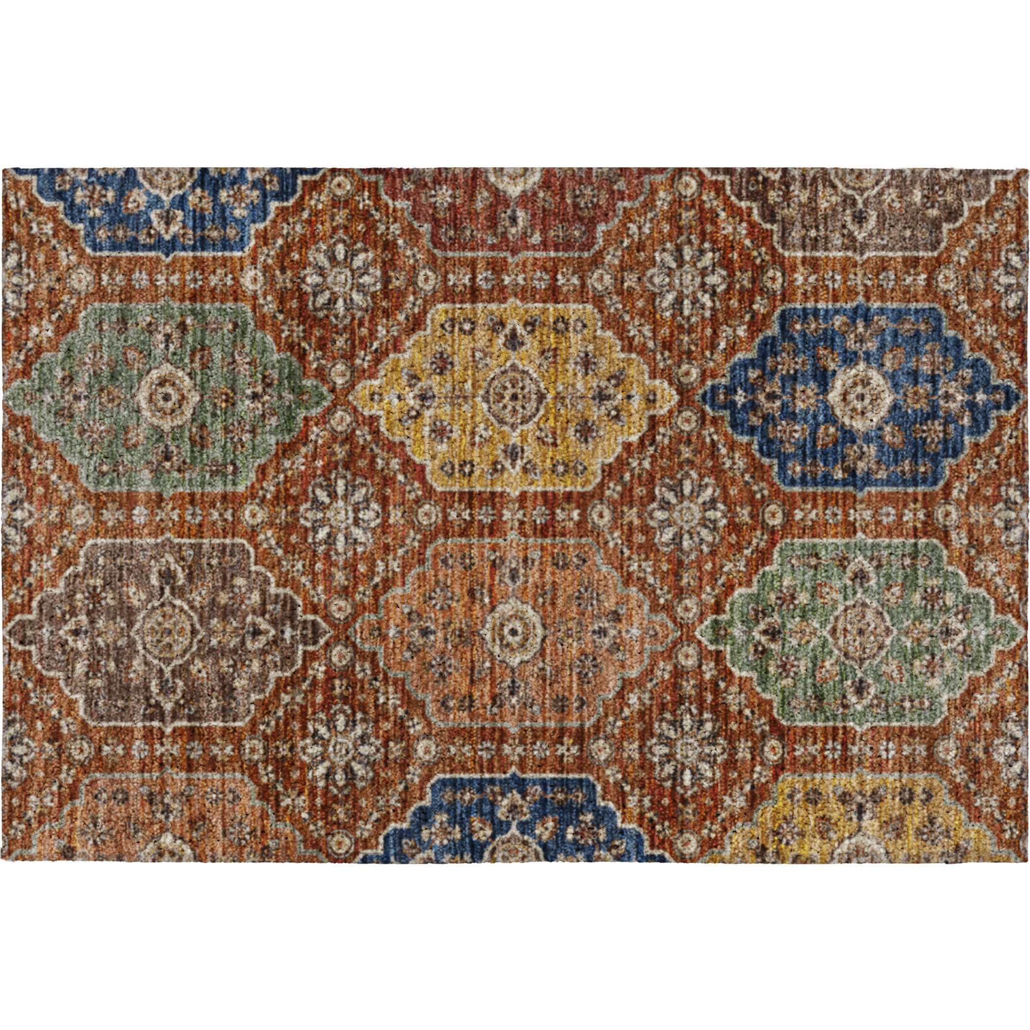 Indoor/Outdoor Transitional SR7 Paprika Orange Rug 1'8" x 2'6" #shape_Rectangle