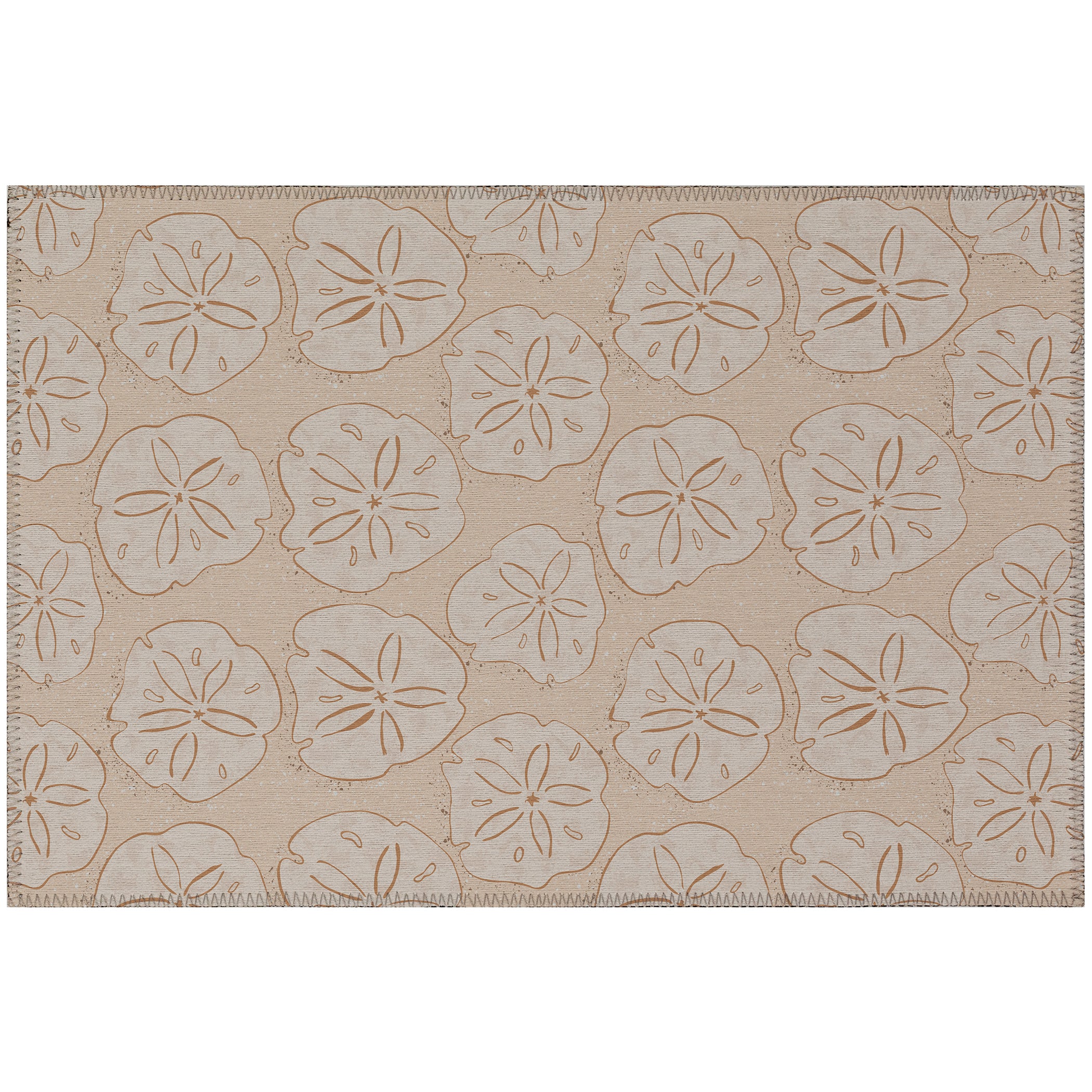 Luxury Machine Washable Indoor/Outdoor Coastal SZ10 Peach Orange Rug 1'8" x 2'6" #shape_Rectangle