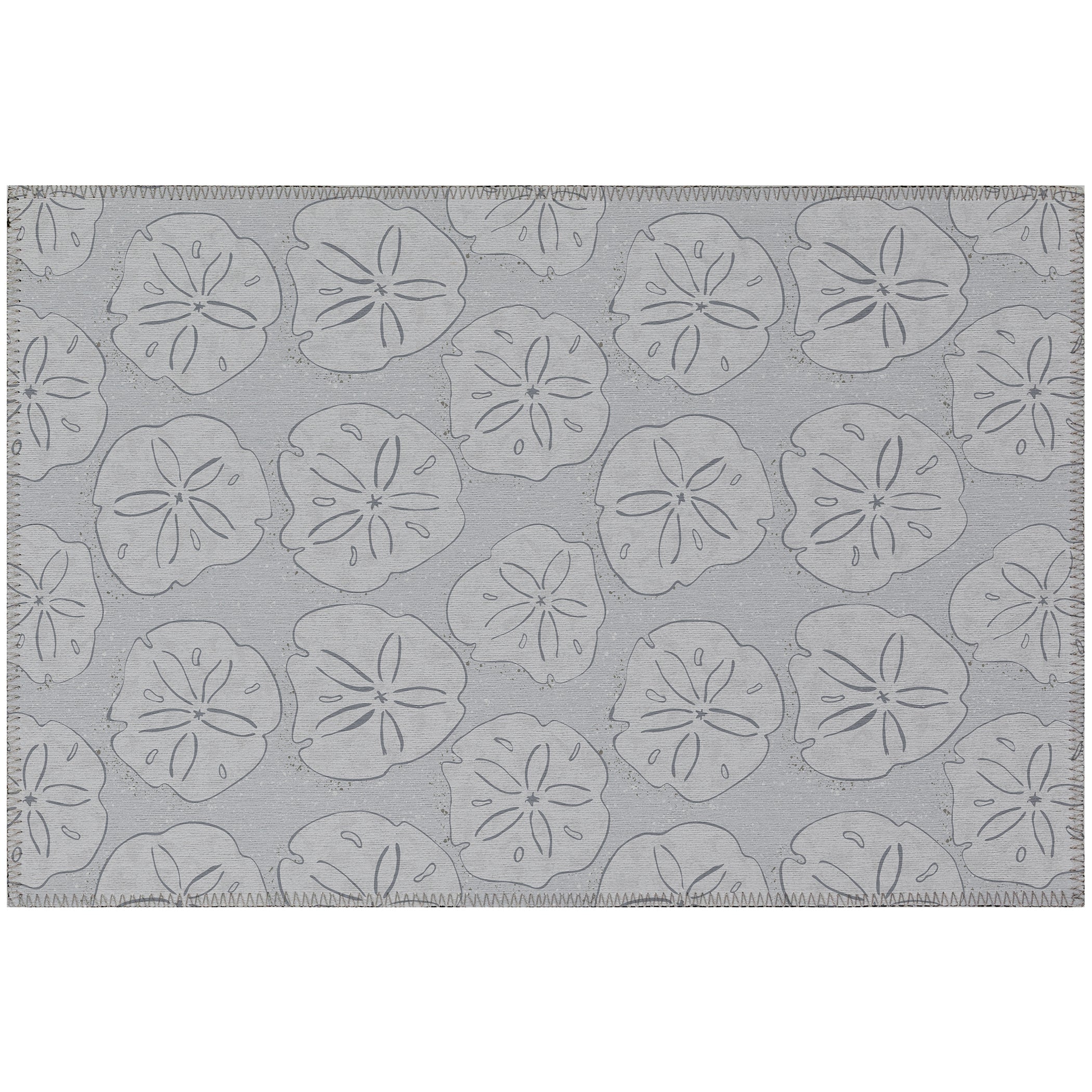 Luxury Machine Washable Indoor/Outdoor Coastal SZ10 Silver Gray Rug 1'8" x 2'6" #shape_Rectangle