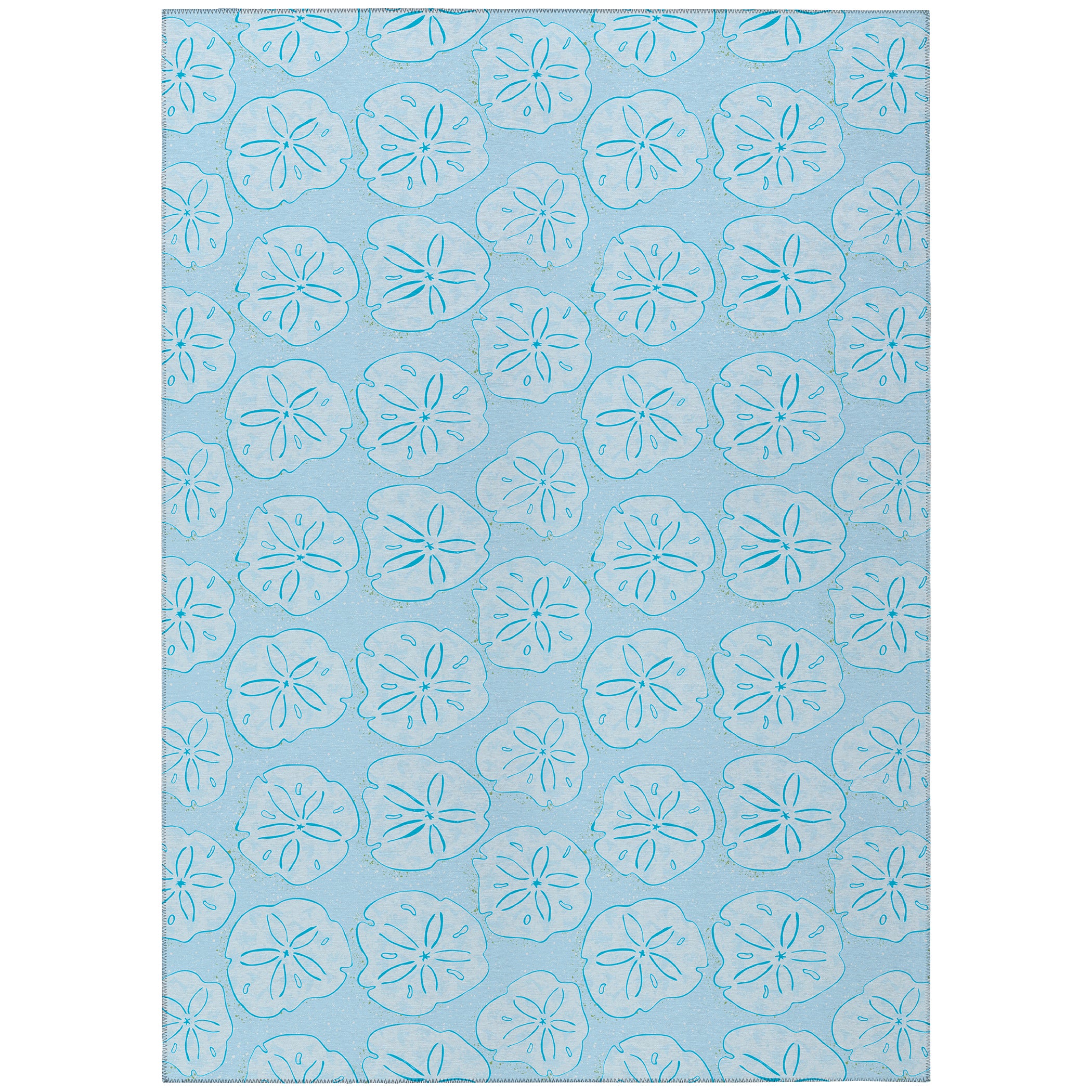 Luxury Machine Washable Indoor/Outdoor Coastal SZ10 Sky Blue Rug 2'6" x 3'10" #shape_Rectangle