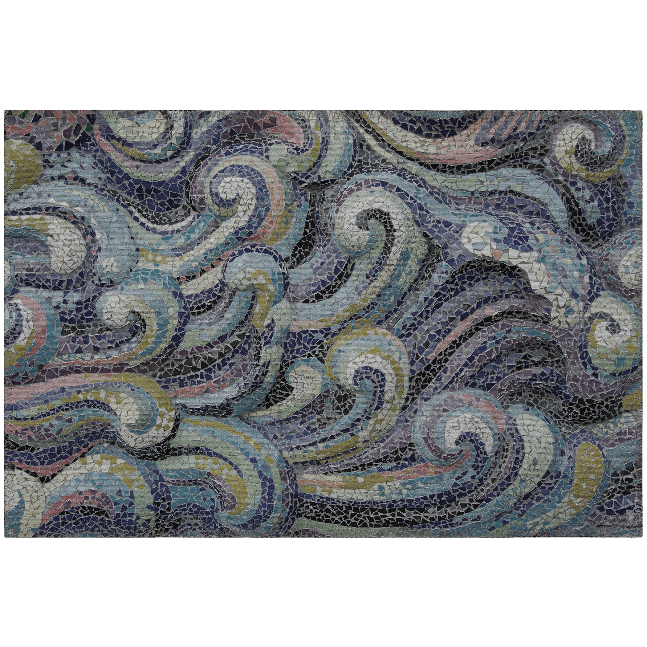 Luxury Machine Washable Indoor/Outdoor Coastal SZ14 Ink Blue Rug 1'8" x 2'6" #shape_Rectangle