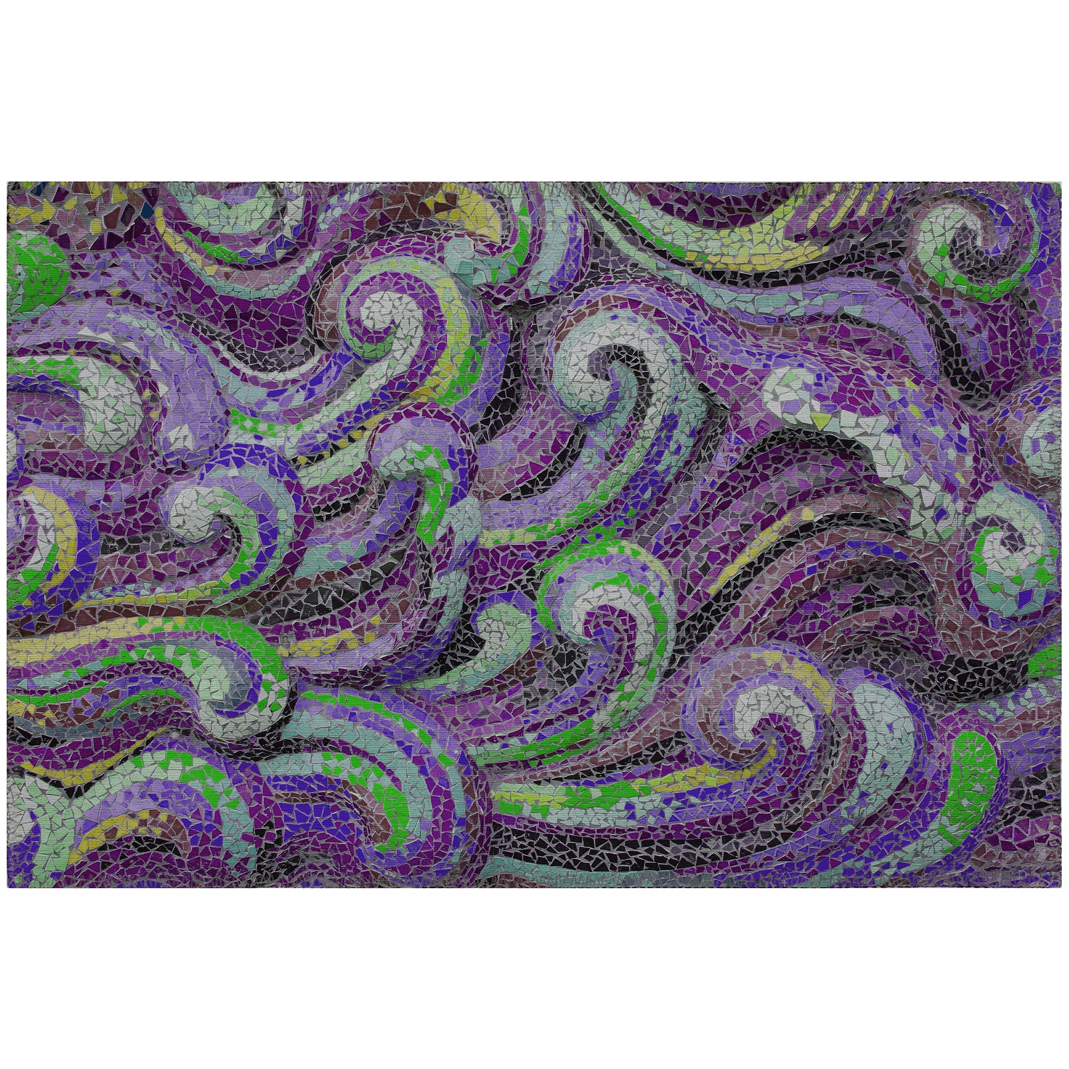 Luxury Machine Washable Indoor/Outdoor Coastal SZ14 Violet Purple Rug 1'8" x 2'6" #shape_Rectangle