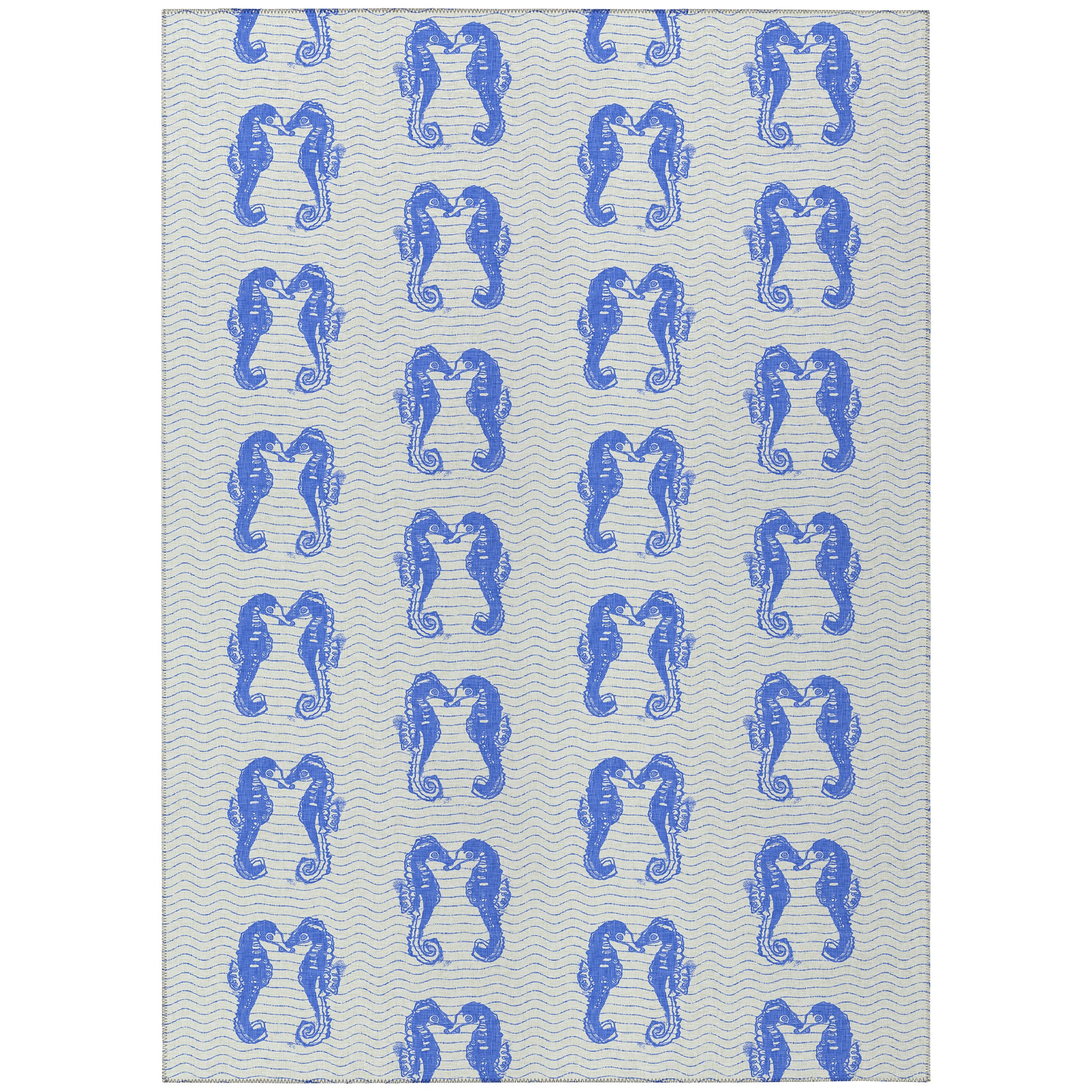 Luxury Machine Washable Indoor/Outdoor Coastal SZ15 Navy Blue Rug 2'6" x 3'10" #shape_Rectangle