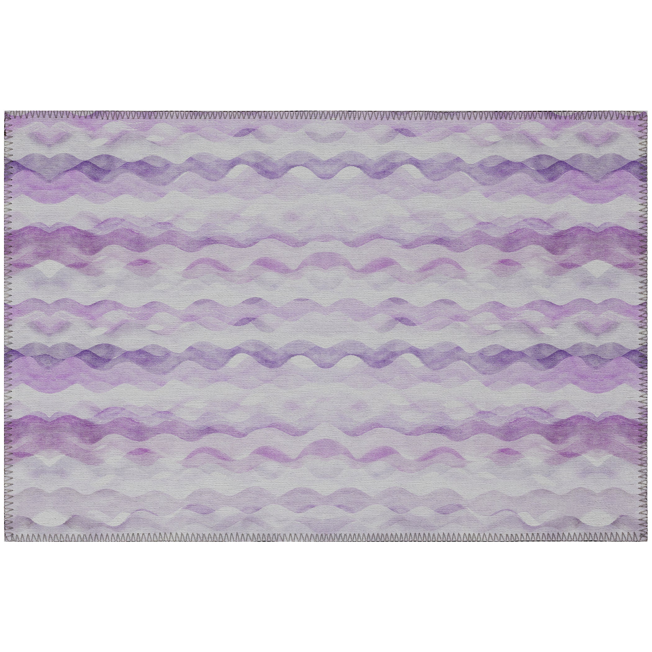 Luxury Machine Washable Indoor/Outdoor Coastal SZ16 Violet Purple Rug 1'8" x 2'6" #shape_Rectangle