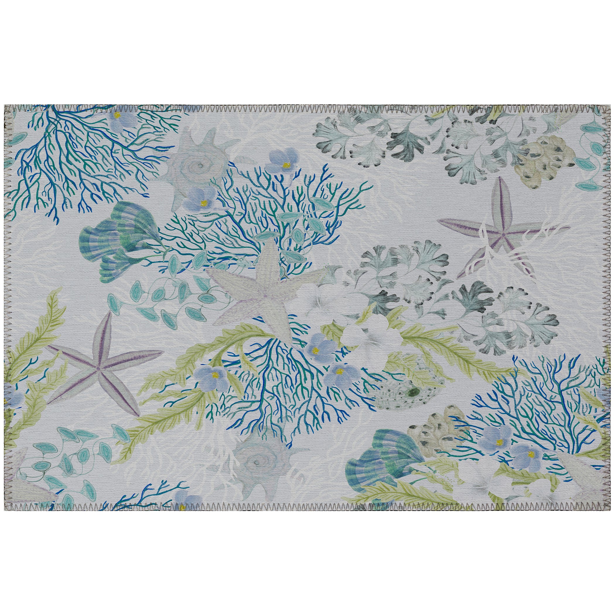 Luxury Machine Washable Indoor/Outdoor Coastal SZ1 Silver Gray Rug 1'8" x 2'6" #shape_Rectangle