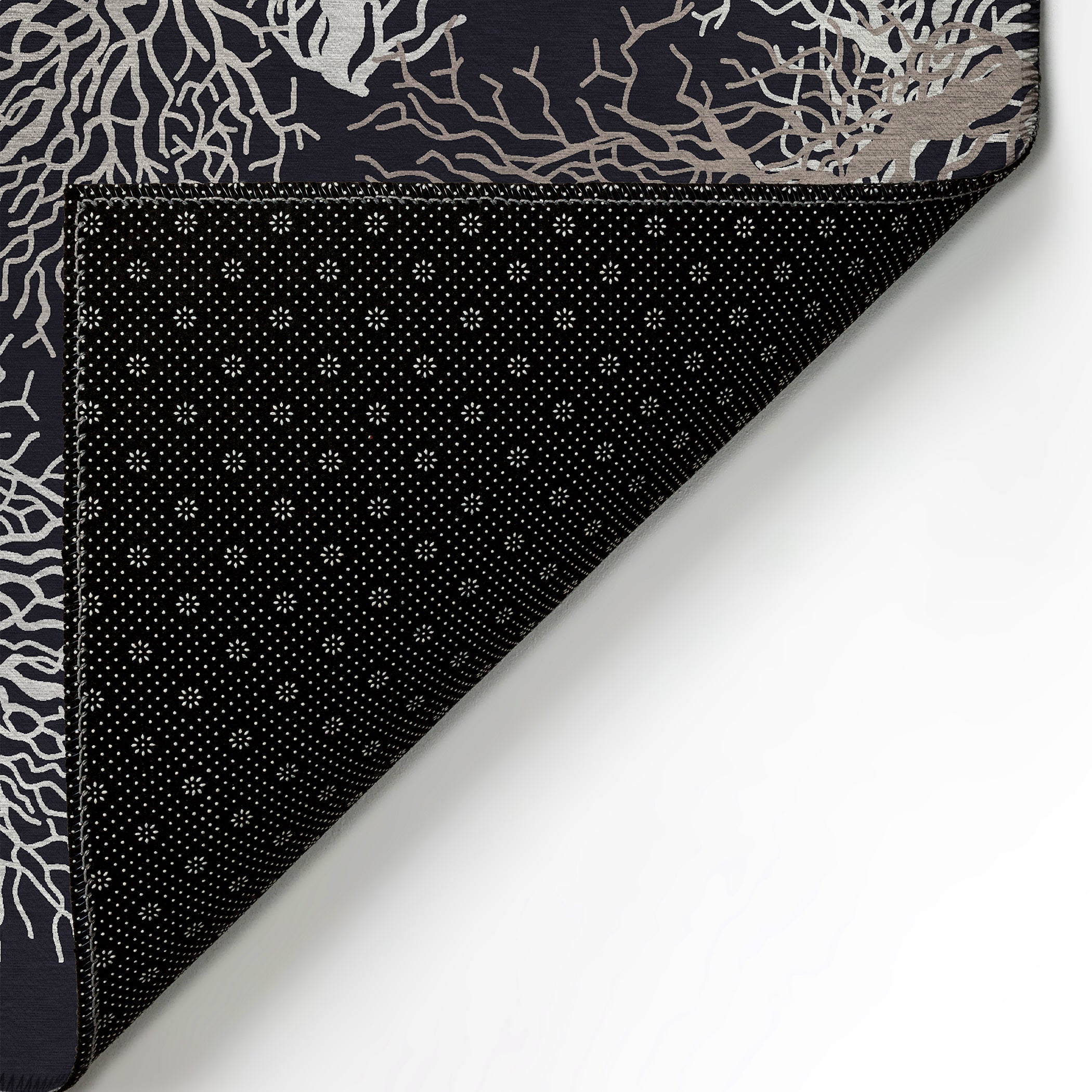 Luxury Machine Washable Indoor/Outdoor Coastal SZ3 Black Rug 1'8" x 2'6" #shape_Rectangle