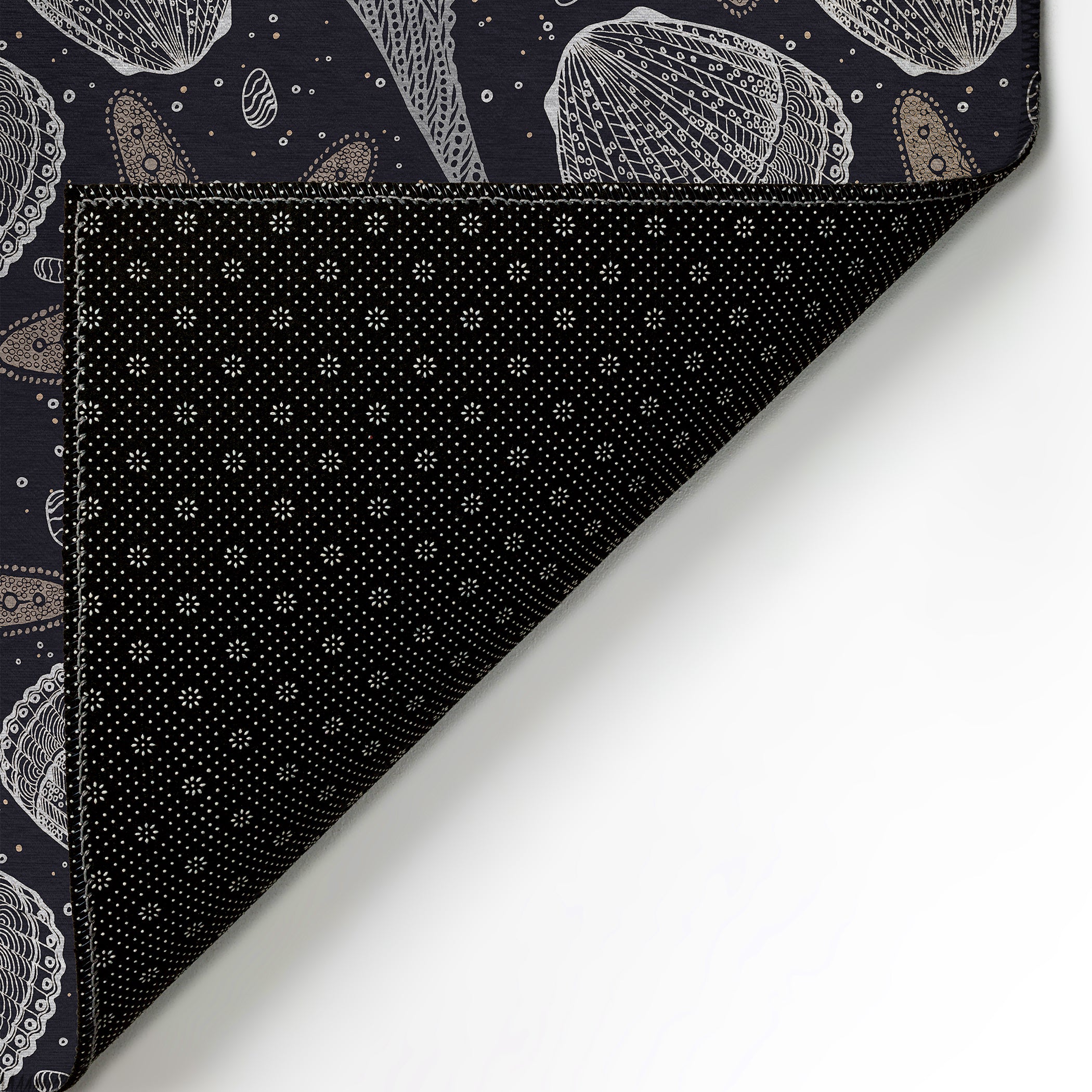 Luxury Machine Washable Indoor/Outdoor Coastal SZ4 Black Rug 1'8" x 2'6" #shape_Rectangle