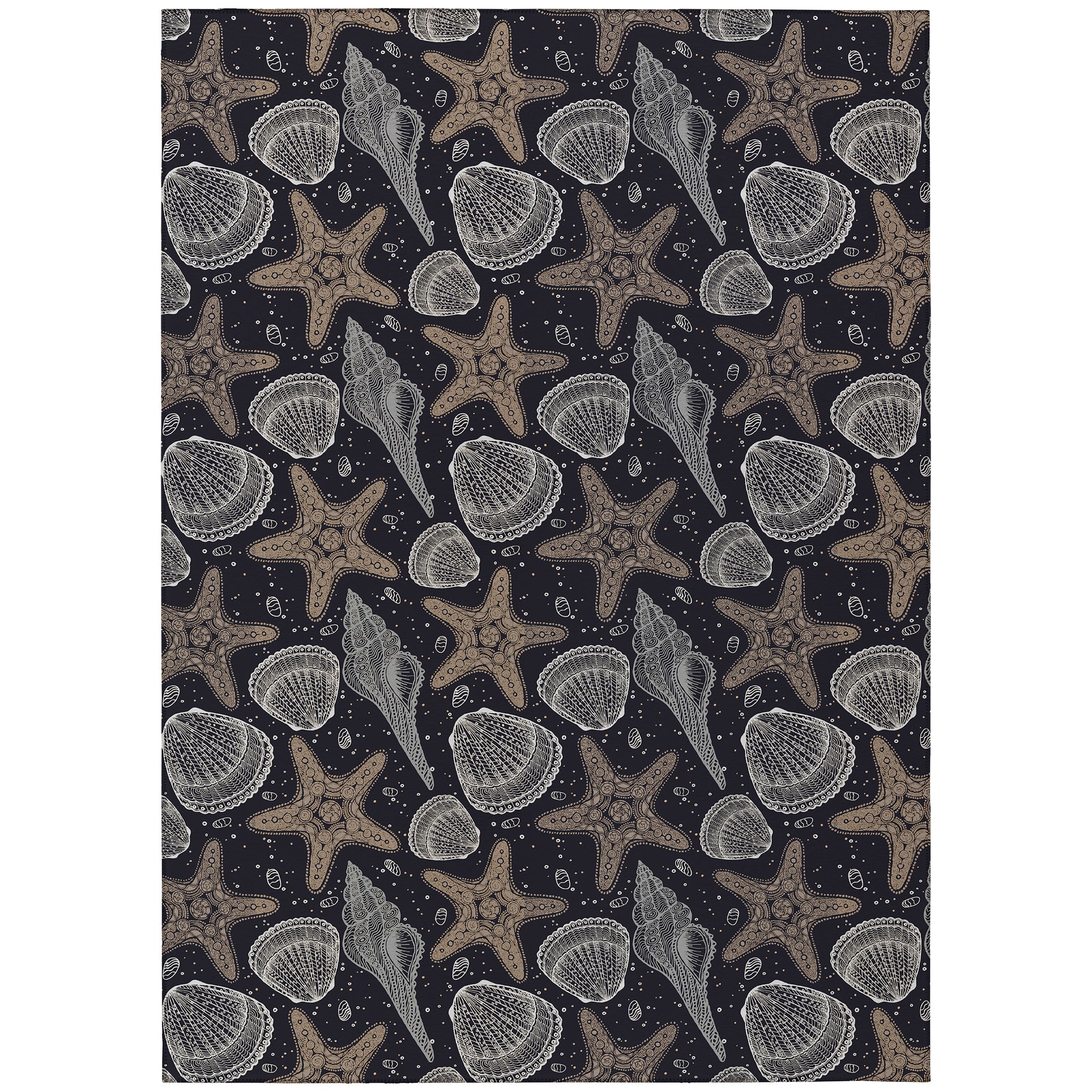 Luxury Machine Washable Indoor/Outdoor Coastal SZ4 Black Rug 2'6" x 3'10" #shape_Rectangle