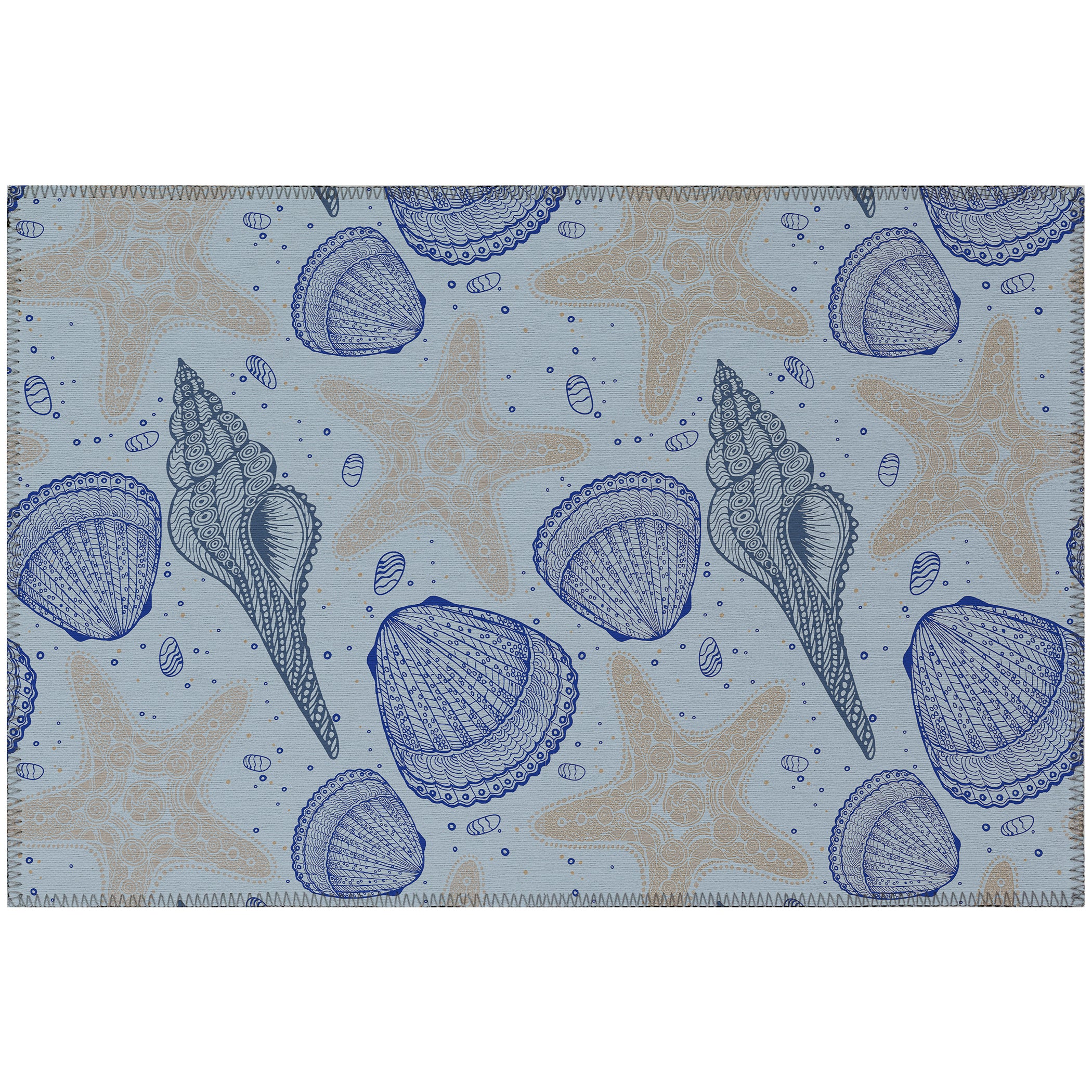 Luxury Machine Washable Indoor/Outdoor Coastal SZ4 Sky Blue Rug 1'8" x 2'6" #shape_Rectangle