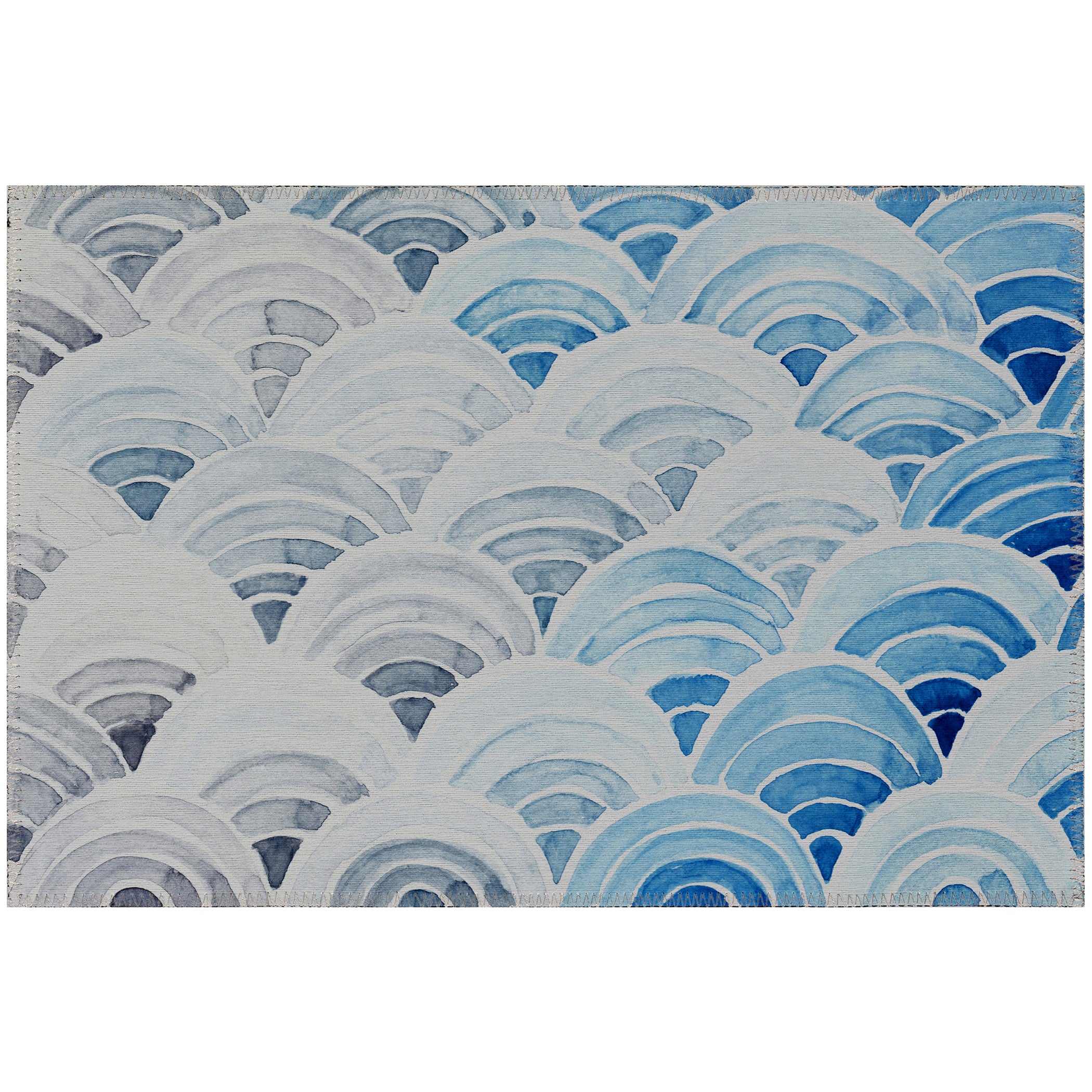 Luxury Machine Washable Indoor/Outdoor Coastal SZ5 Poolside Blue Rug 1'8" x 2'6" #shape_Rectangle