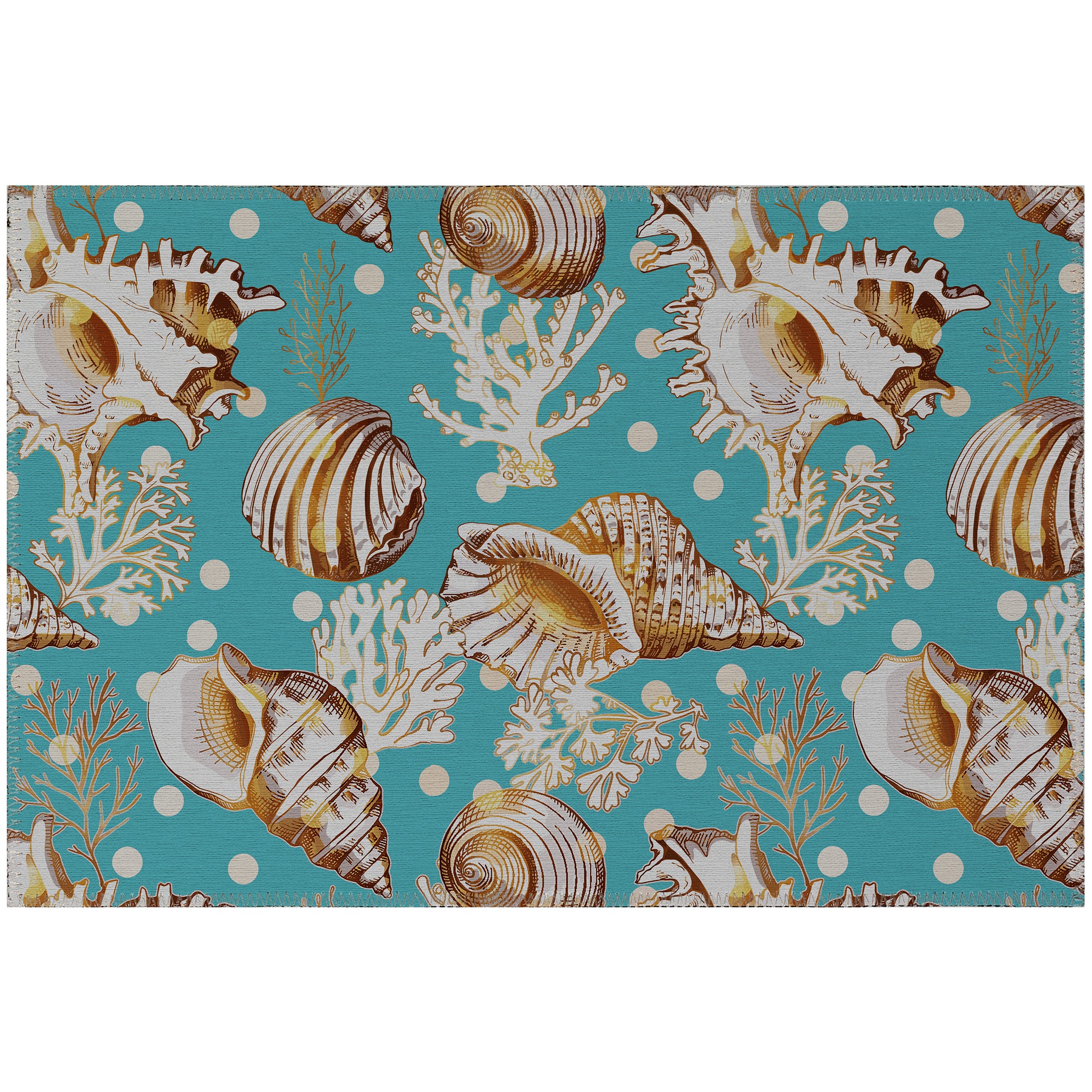 Luxury Machine Washable Indoor/Outdoor Coastal SZ6 Teal Rug 1'8" x 2'6" #shape_Rectangle