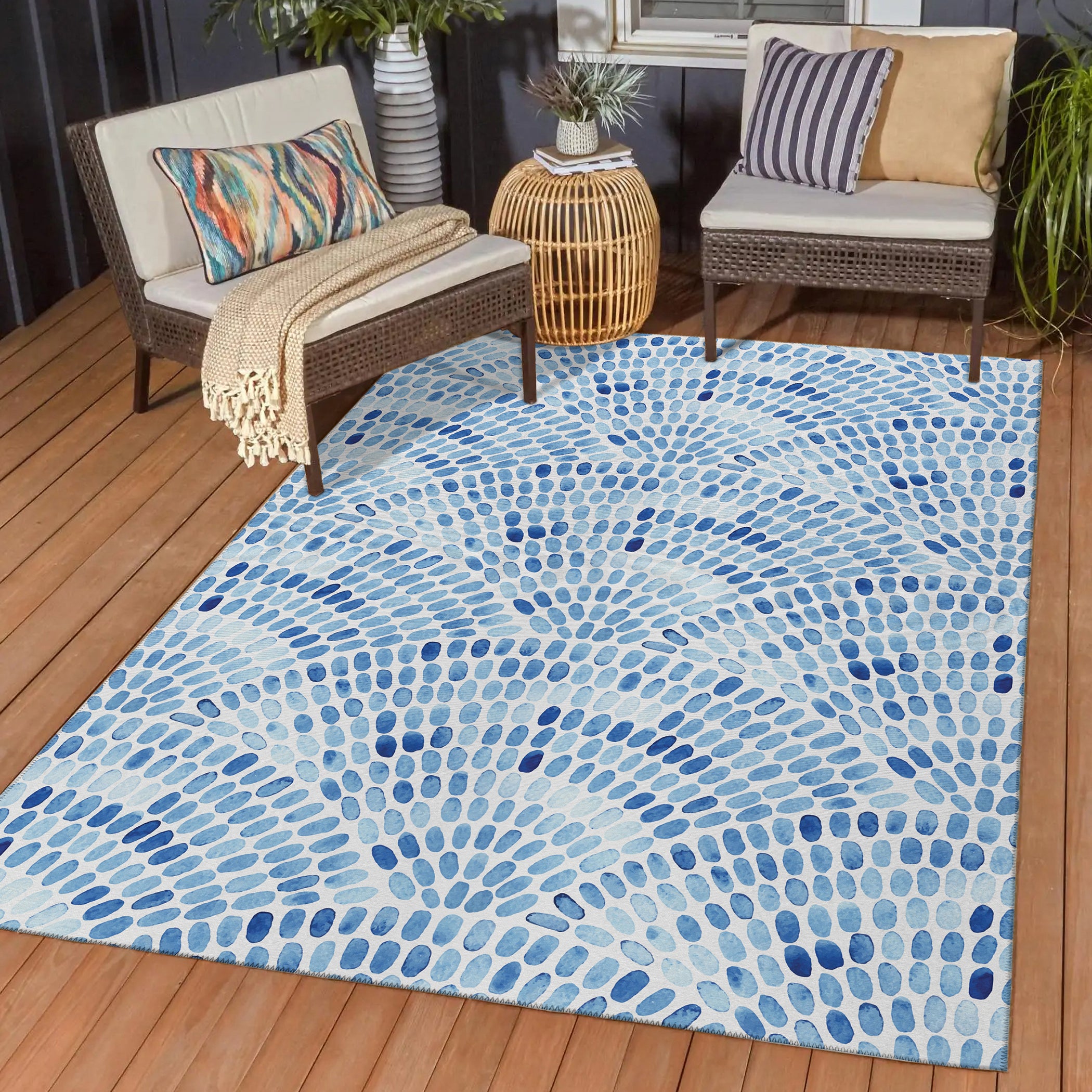 Luxury Machine Washable Indoor/Outdoor Coastal SZ7 Indigo Blue Rug 1'8" x 2'6" #shape_Rectangle