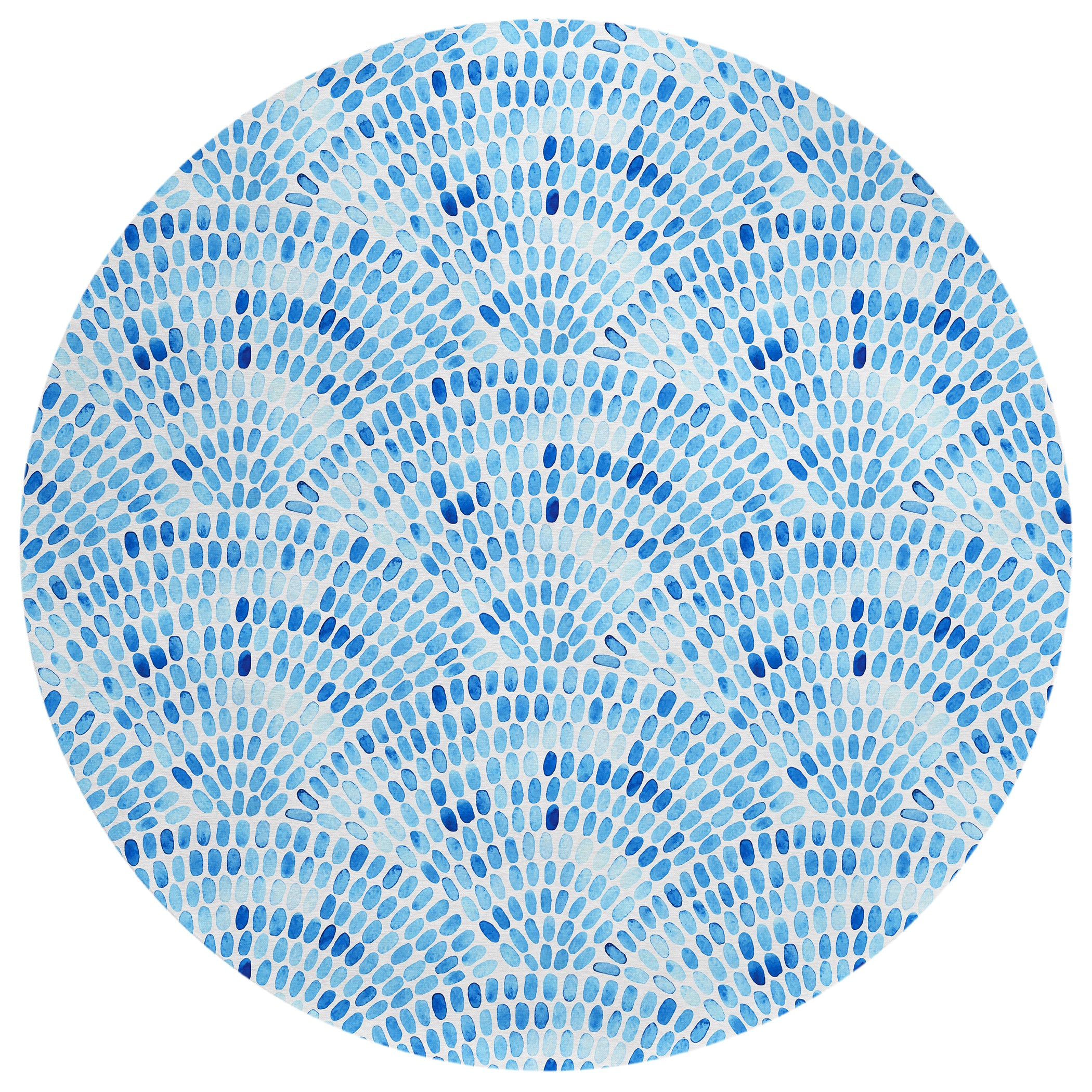 Luxury Machine Washable Indoor/Outdoor Coastal SZ7 Indigo Blue Rug 8' x 8' #shape_Round