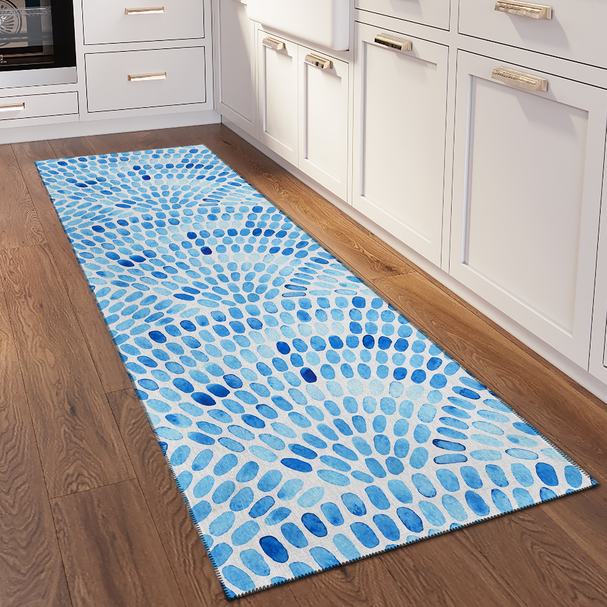 Luxury Machine Washable Indoor/Outdoor Coastal SZ7 Indigo Blue Rug 2'3" x 7'6" #shape_Runner