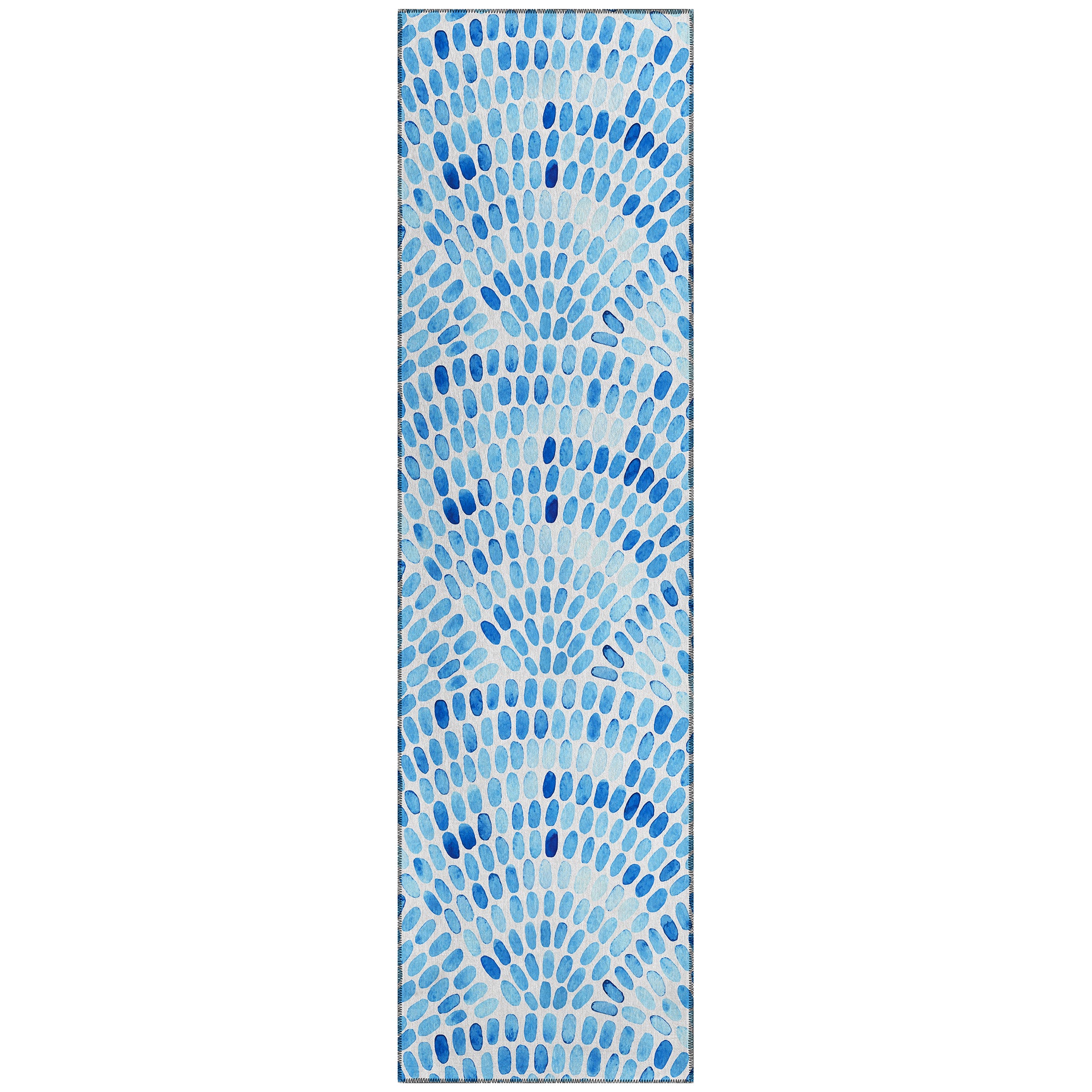 Luxury Machine Washable Indoor/Outdoor Coastal SZ7 Indigo Blue Rug 2'3" x 7'6" #shape_Runner