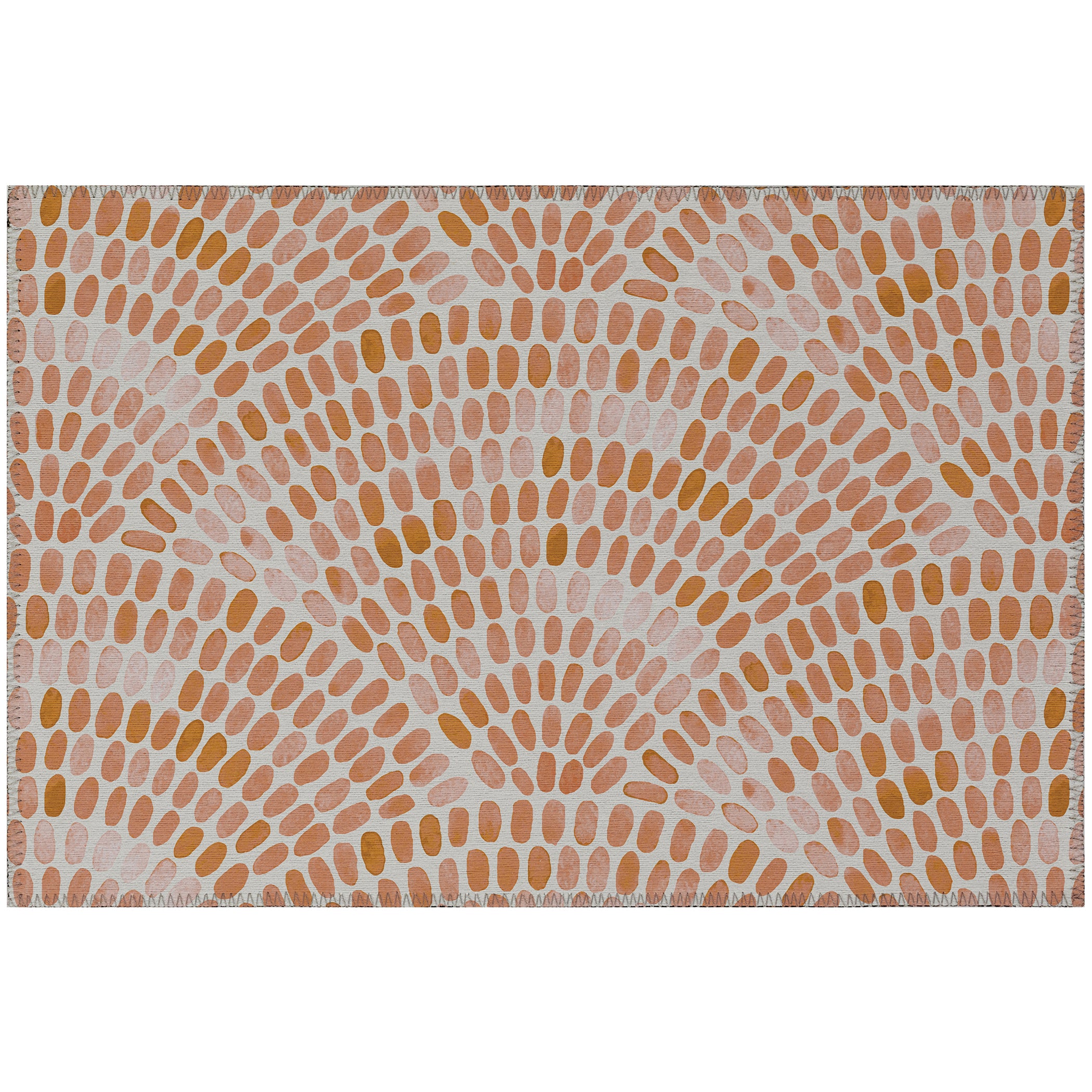 Luxury Machine Washable Indoor/Outdoor Coastal SZ7 Salmon Orange Rug 1'8" x 2'6" #shape_Rectangle