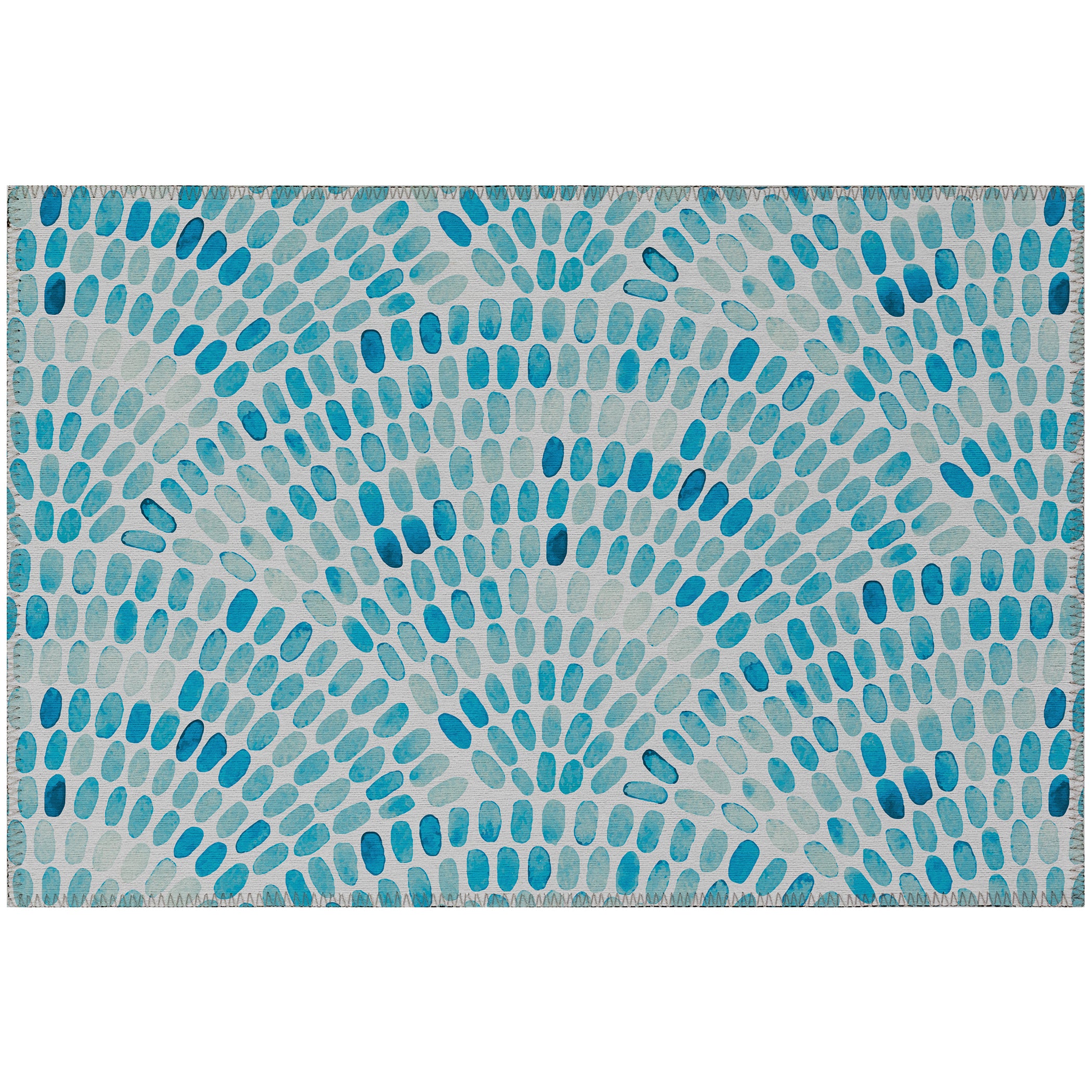 Luxury Machine Washable Indoor/Outdoor Coastal SZ7 Teal Rug 1'8" x 2'6" #shape_Rectangle