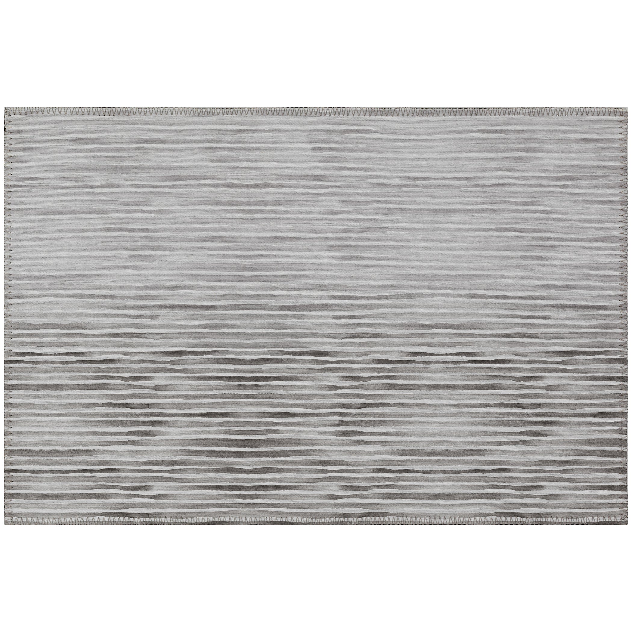 Luxury Machine Washable Indoor/Outdoor Coastal SZ8 Pewter Gray Rug 1'8" x 2'6" #shape_Rectangle