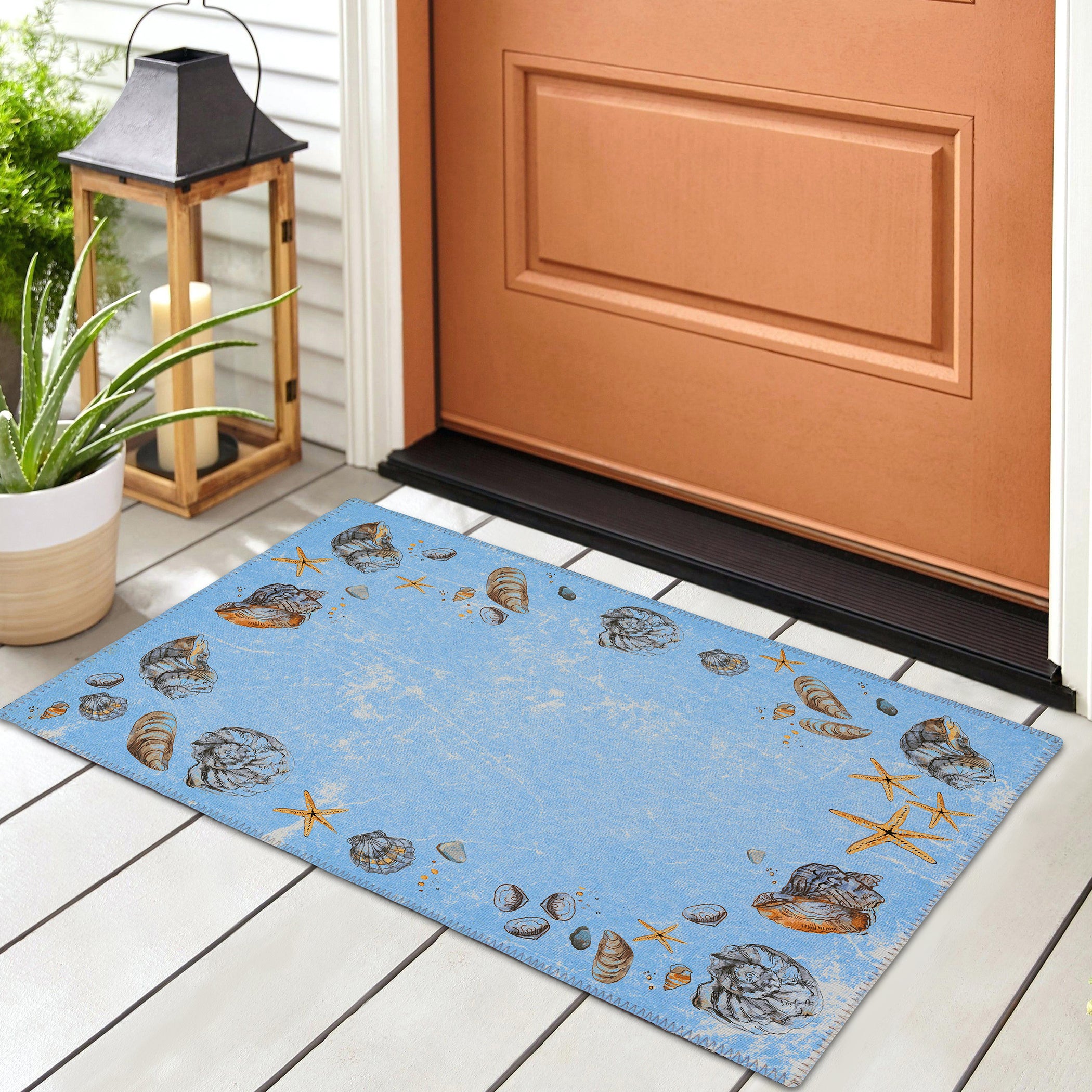 Luxury Machine Washable Indoor/Outdoor Coastal SZ9 Denim Blue Rug 1'8" x 2'6" #shape_Rectangle