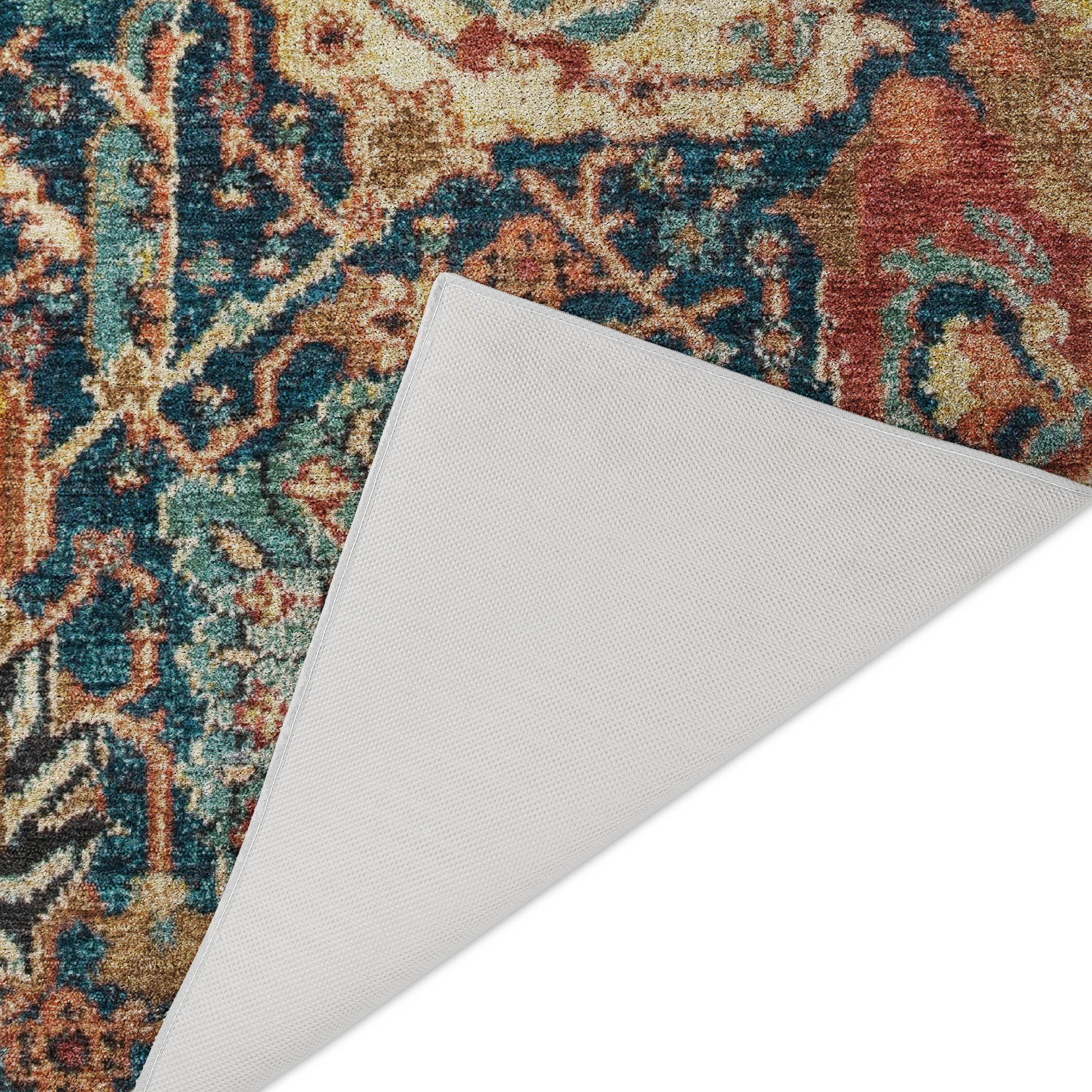 Luxury Washable Indoor/Outdoor Traditional TB10 Navy Blue Rug 1'8" x 2'6" #shape_Rectangle