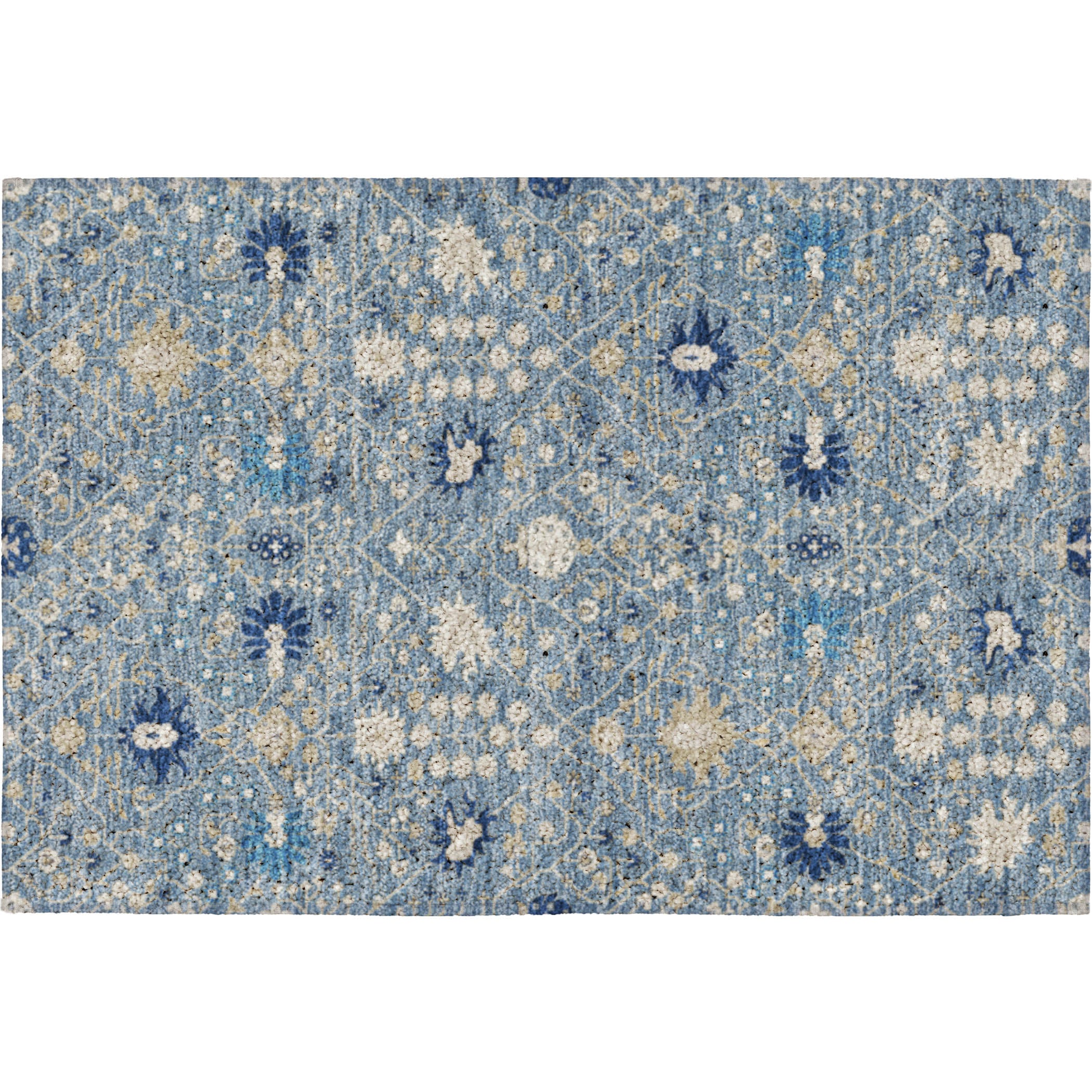 Luxury Washable Indoor/Outdoor Traditional TB12 Denim Blue Rug 1'8" x 2'6" #shape_Rectangle