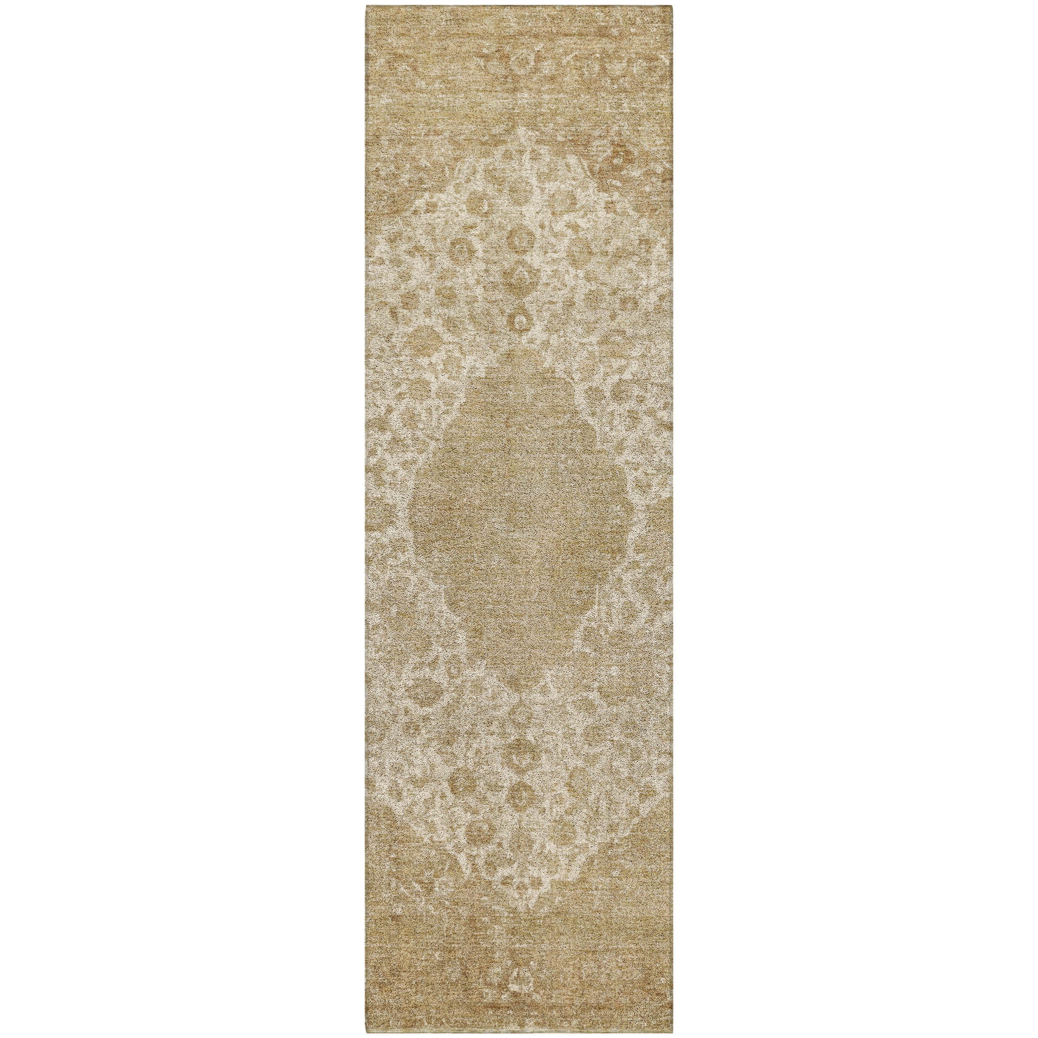 Luxury Washable Indoor/Outdoor Traditional TB13 Beige Brown Rug 2'3" x 7'6" #shape_Runner
