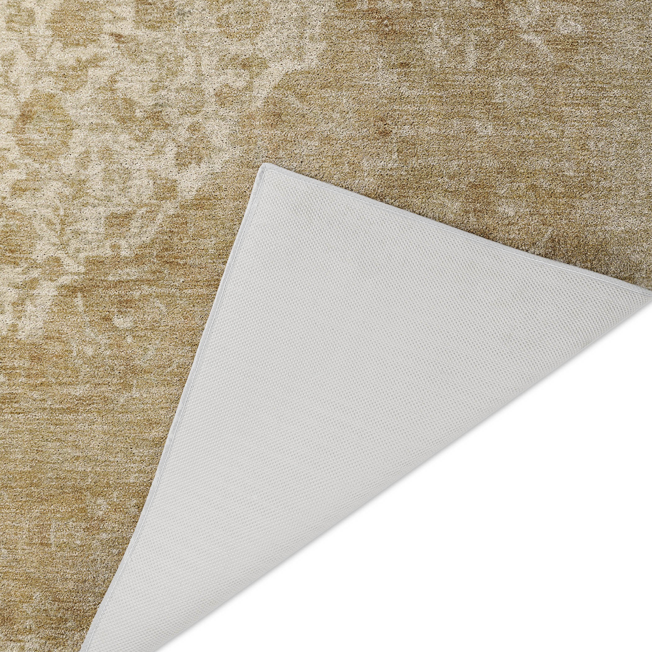Luxury Washable Indoor/Outdoor Traditional TB13 Beige Brown Rug 1'8" x 2'6" #shape_Rectangle