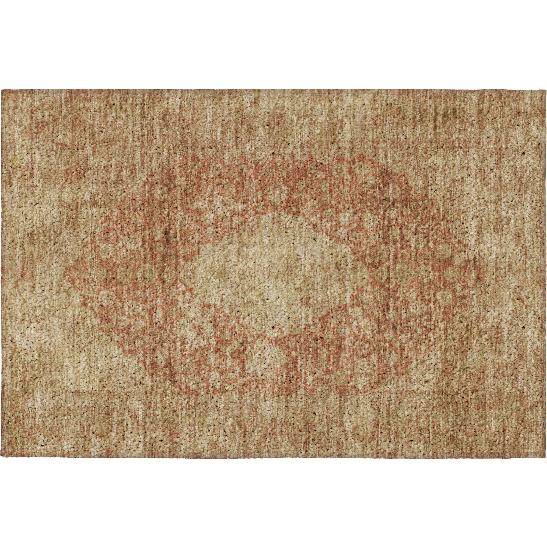 Luxury Washable Indoor/Outdoor Traditional TB13 Paprika Orange Rug 1'8" x 2'6" #shape_Rectangle