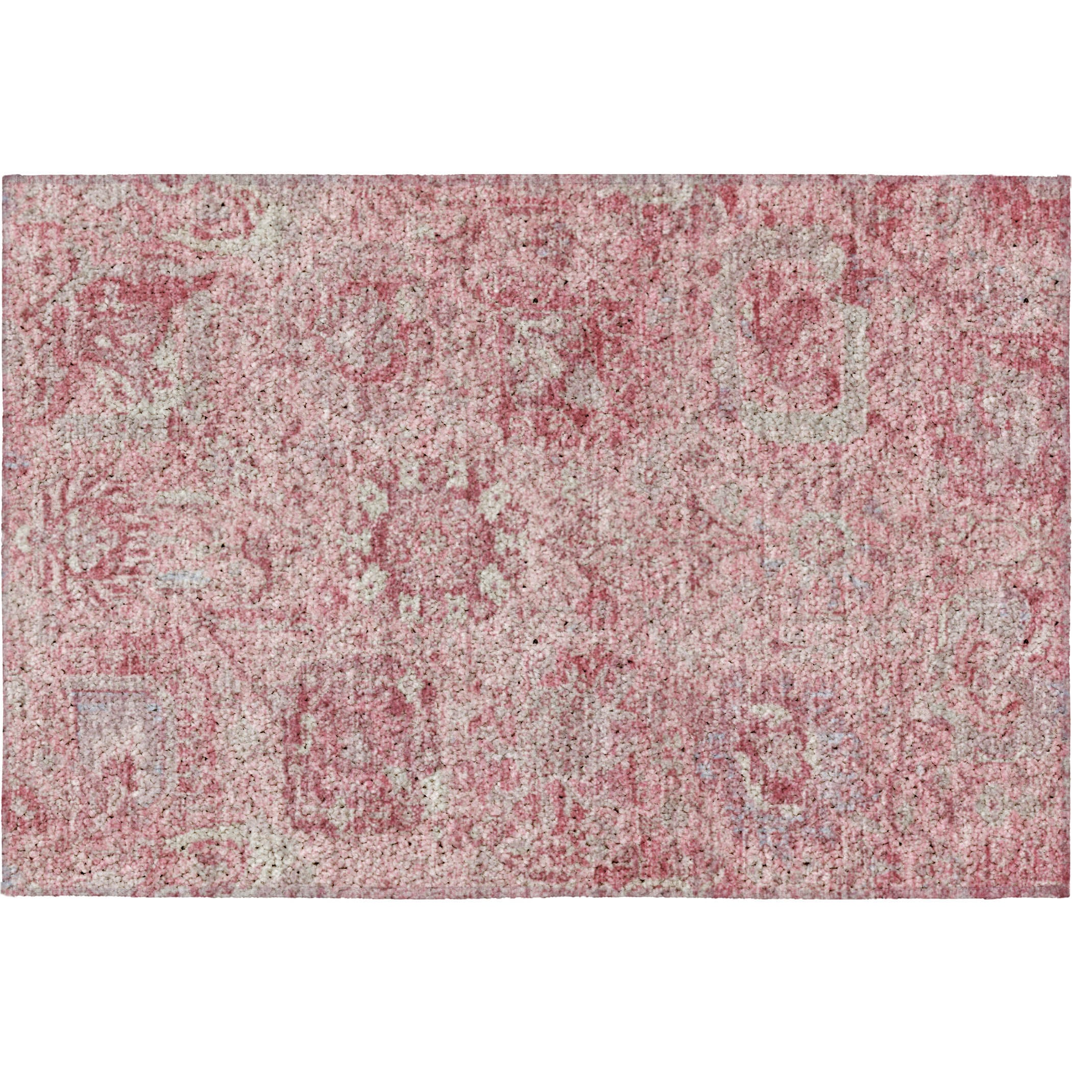 Luxury Washable Indoor/Outdoor Traditional TB15 Pink Rug 1'8" x 2'6" #shape_Rectangle