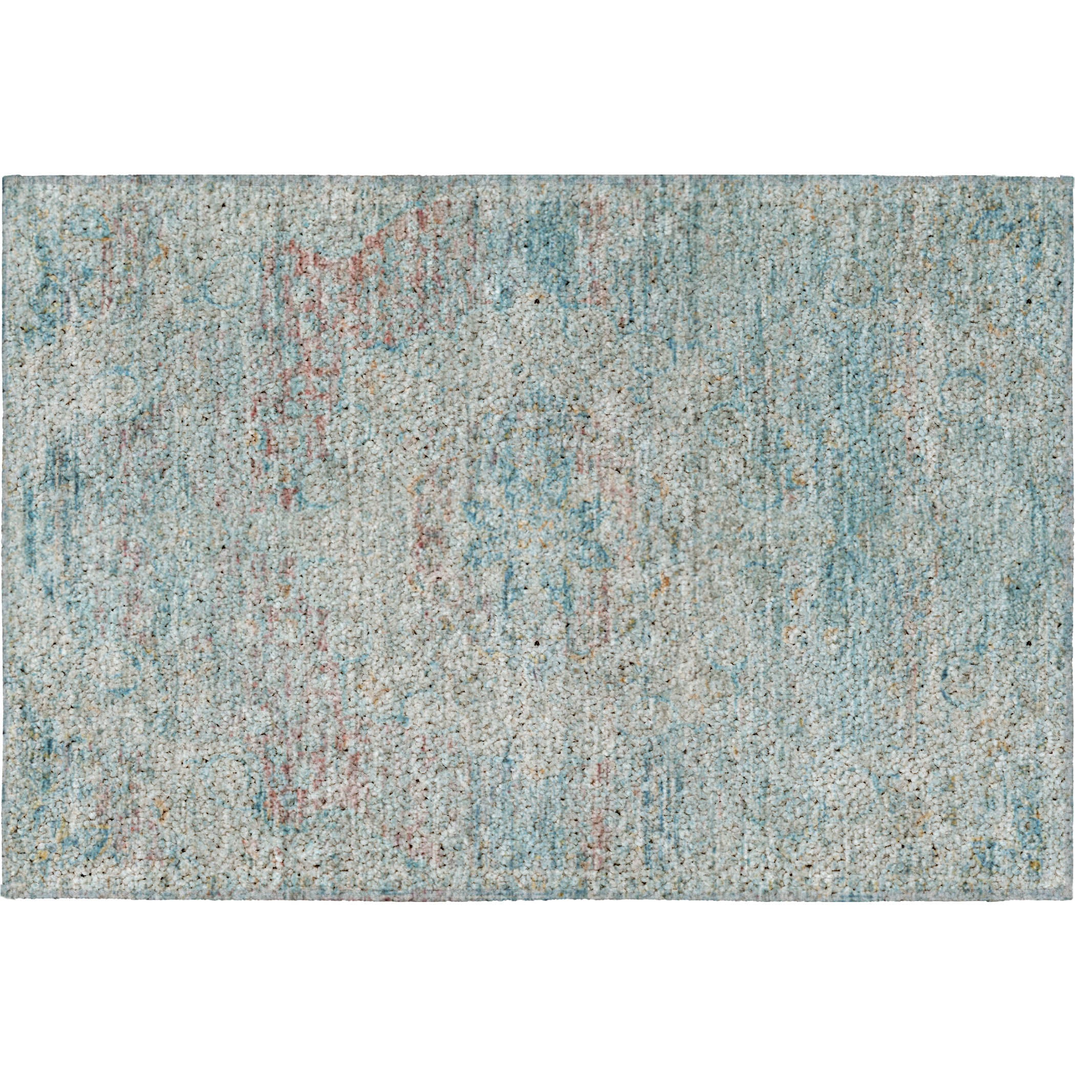 Luxury Washable Indoor/Outdoor Traditional TB1 Sky Blue Rug 1'8" x 2'6" #shape_Rectangle