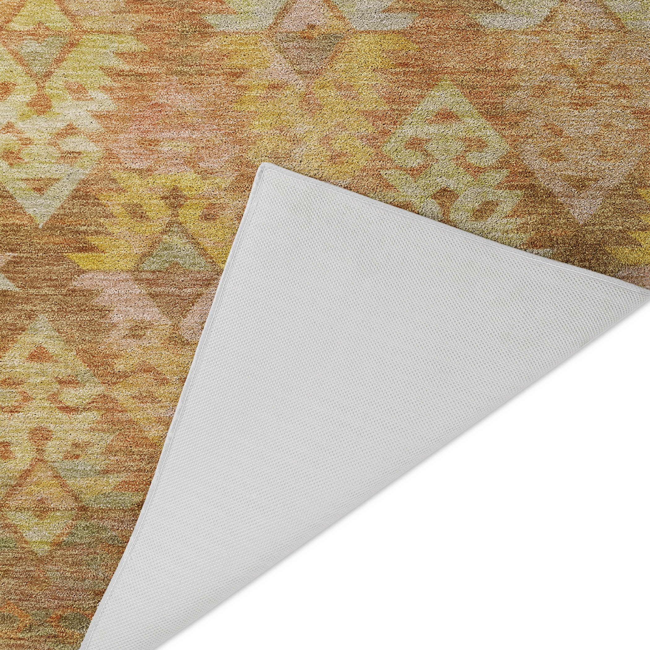 Luxury Washable Indoor/Outdoor Traditional TB2 Copper Orange Rug 1'8" x 2'6" #shape_Rectangle