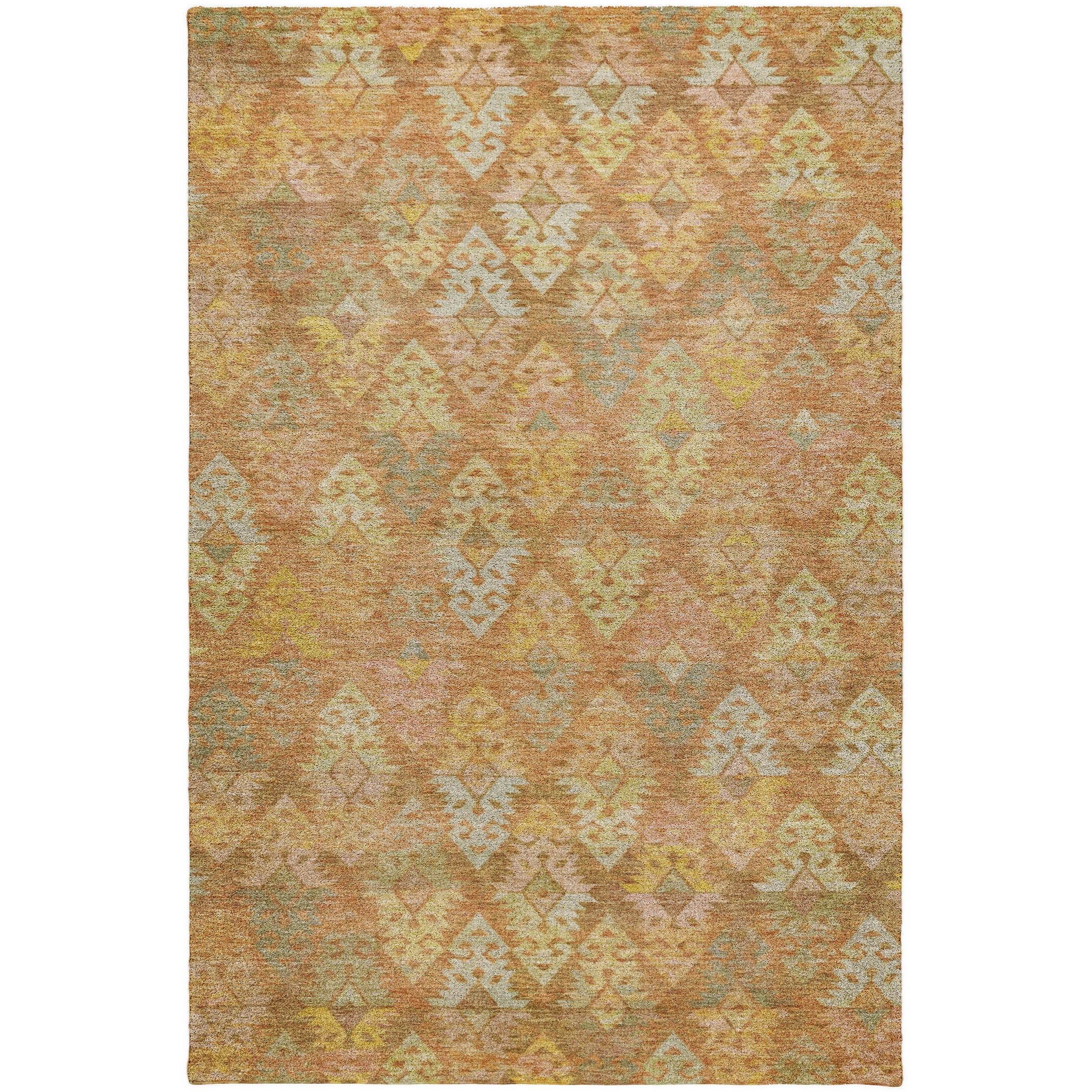 Luxury Washable Indoor/Outdoor Traditional TB2 Copper Orange Rug 2'6" x 3'10" #shape_Rectangle