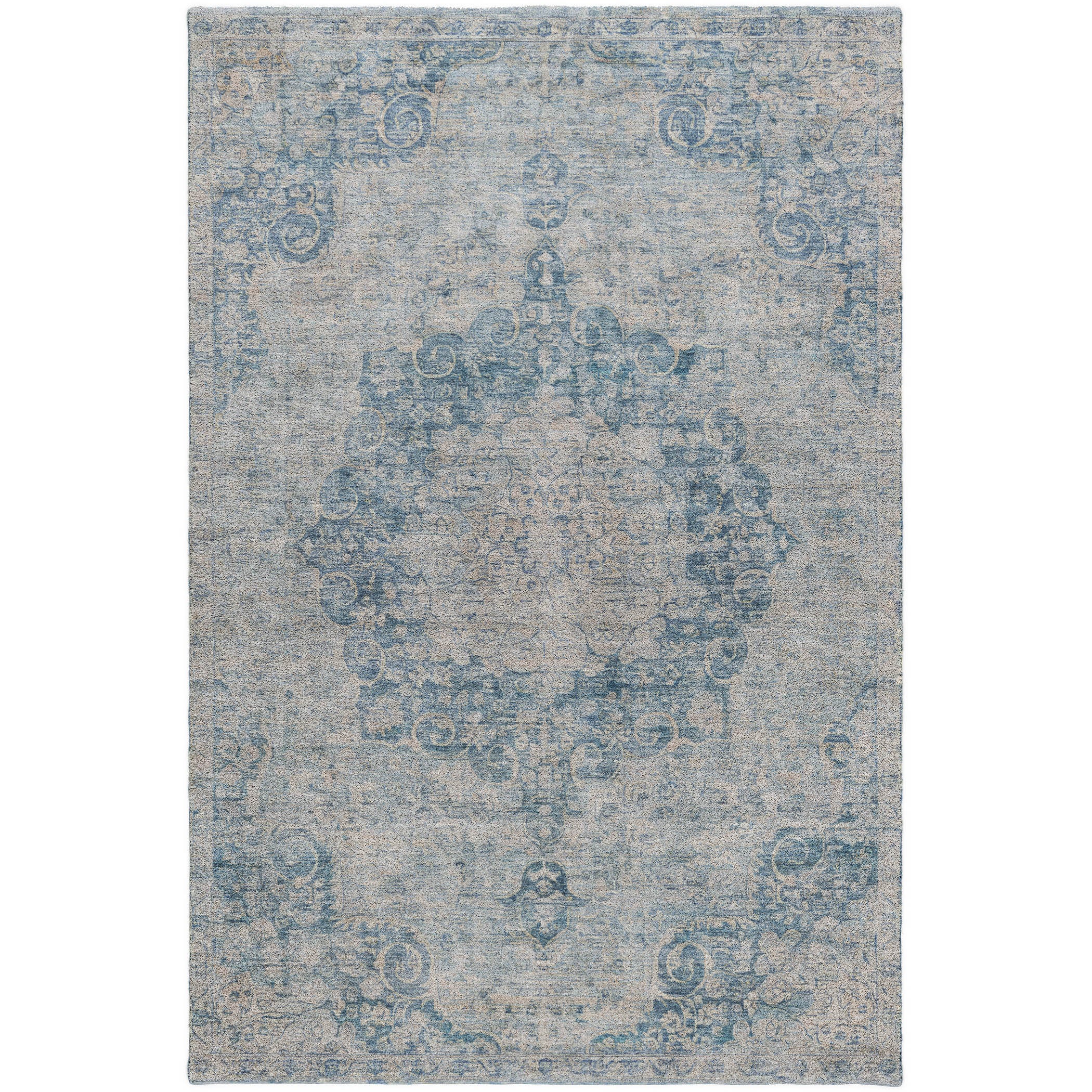 Luxury Washable Indoor/Outdoor Traditional TB5 Blue Rug 2'6" x 3'10" #shape_Rectangle