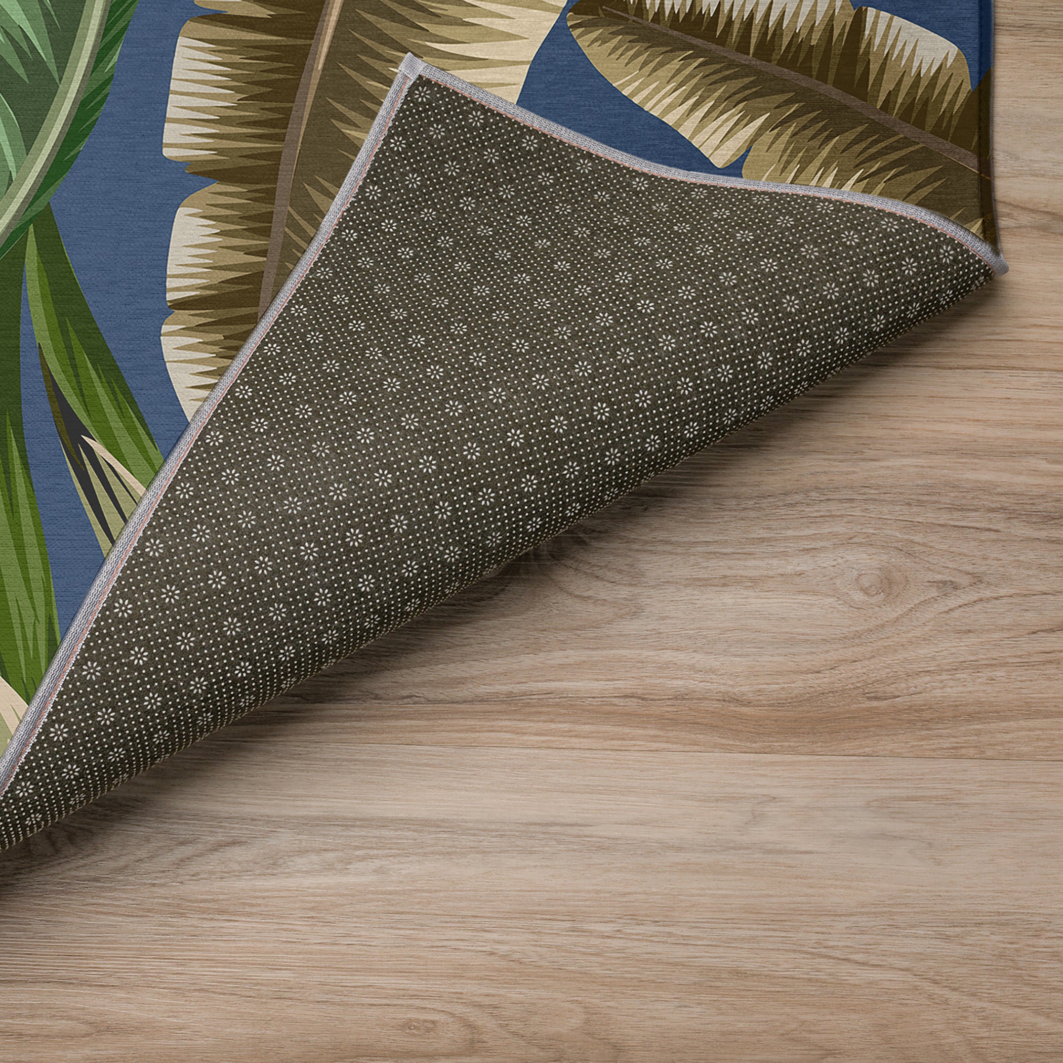 Luxury Machine Washable Indoor/Outdoor Tropical TC1 Indigo Blue Rug 1'8" x 2'6" #shape_Rectangle