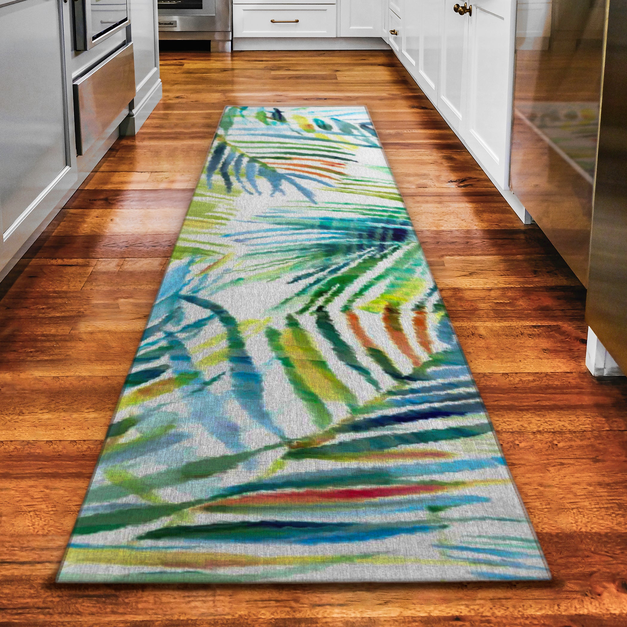 Luxury Machine Washable Indoor/Outdoor Tropical TC4 Meadow Multi Rug 2'3" x 7'6" #shape_Runner