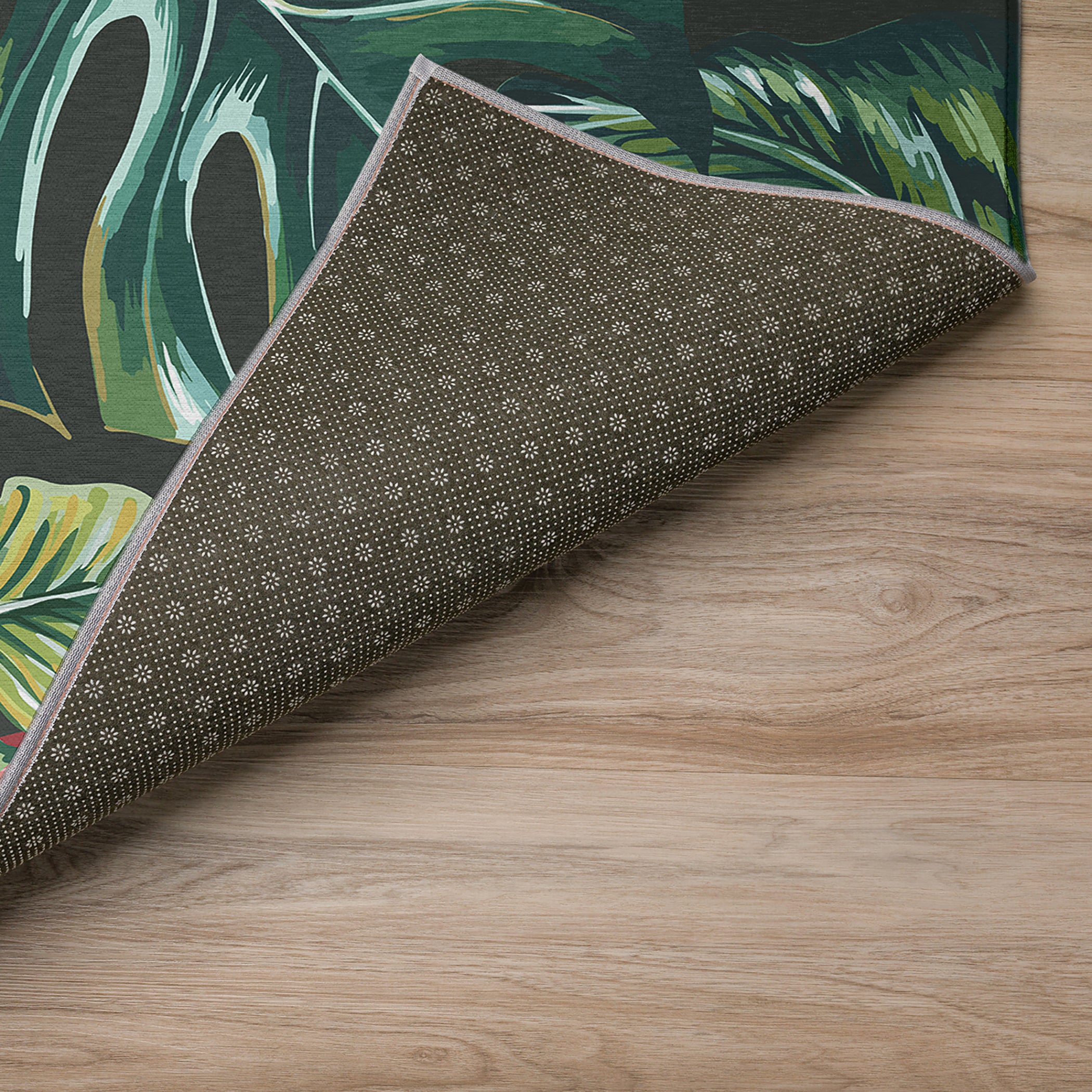 Luxury Machine Washable Indoor/Outdoor Tropical TC6 Black Rug 1'8" x 2'6" #shape_Rectangle