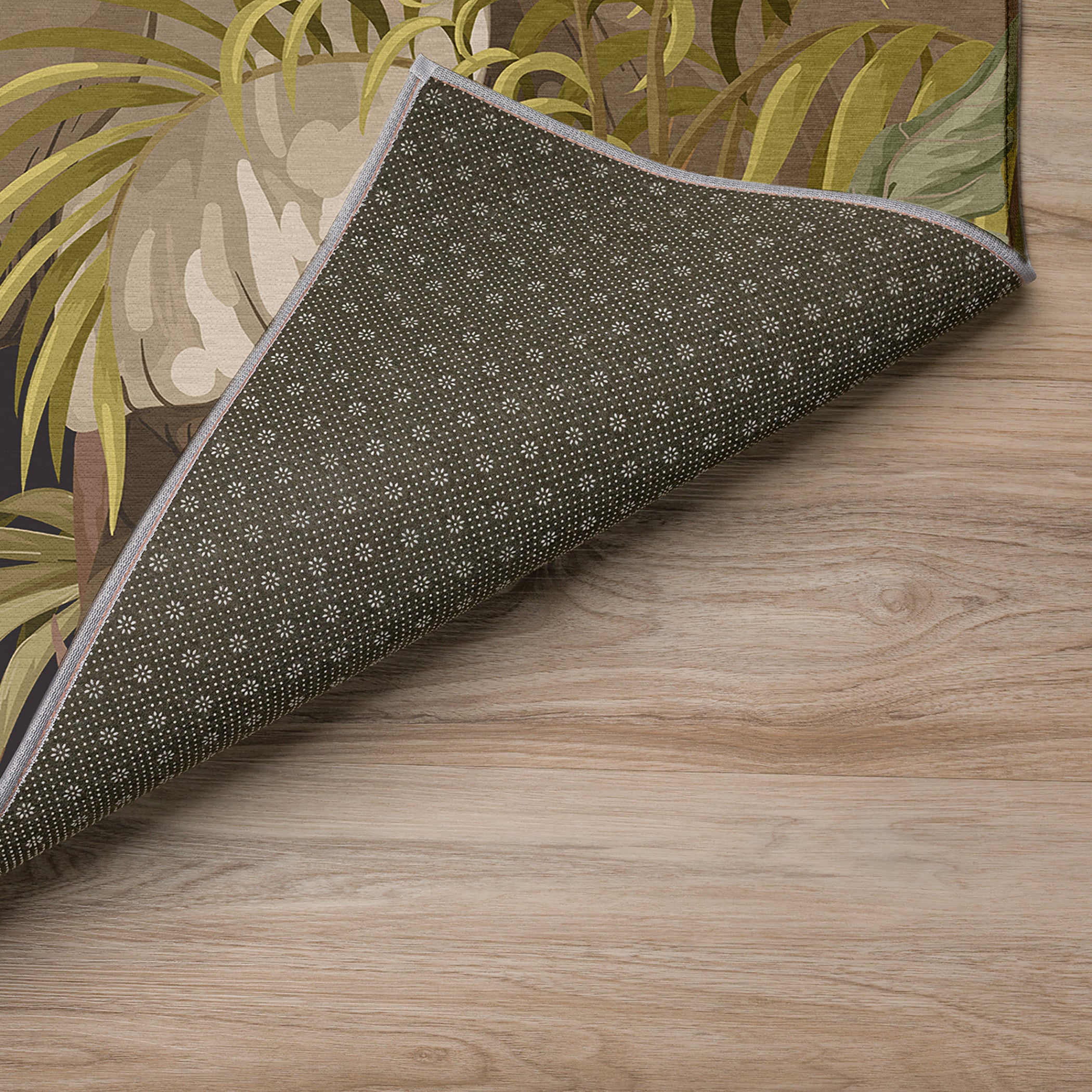 Luxury Machine Washable Indoor/Outdoor Tropical TC8 Black Rug 1'8" x 2'6" #shape_Rectangle