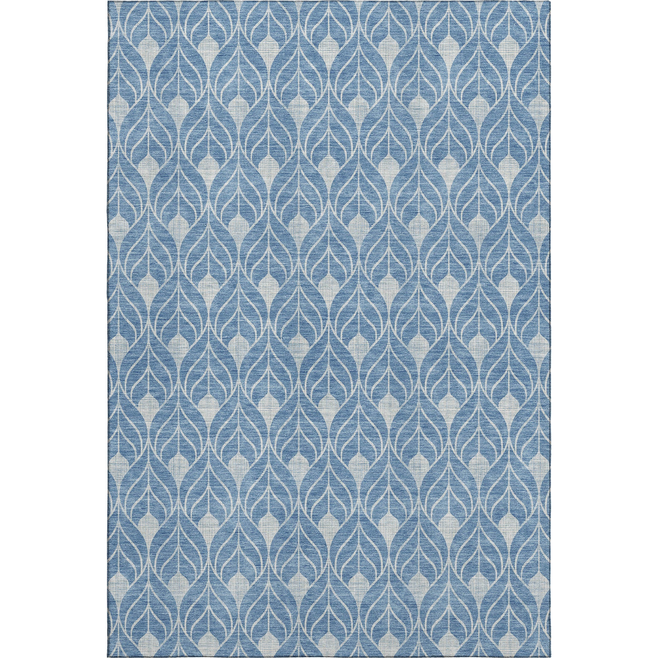Luxury Washable Indoor/Outdoor Geometric TR10 Denim Blue Rug 2'6" x 3'10" #shape_Rectangle