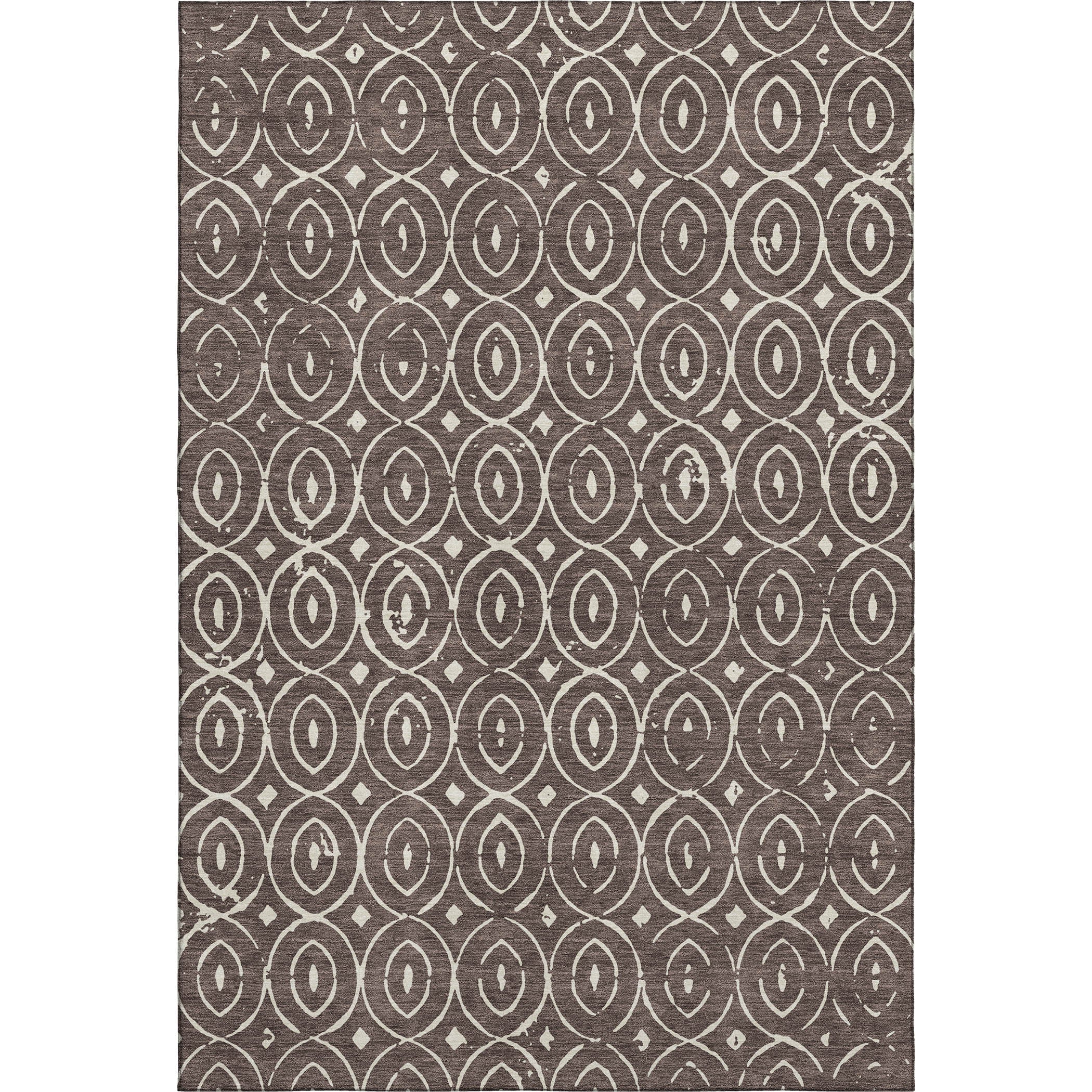 Luxury Washable Indoor/Outdoor Geometric TR12 Brown Rug 2'6" x 3'10" #shape_Rectangle