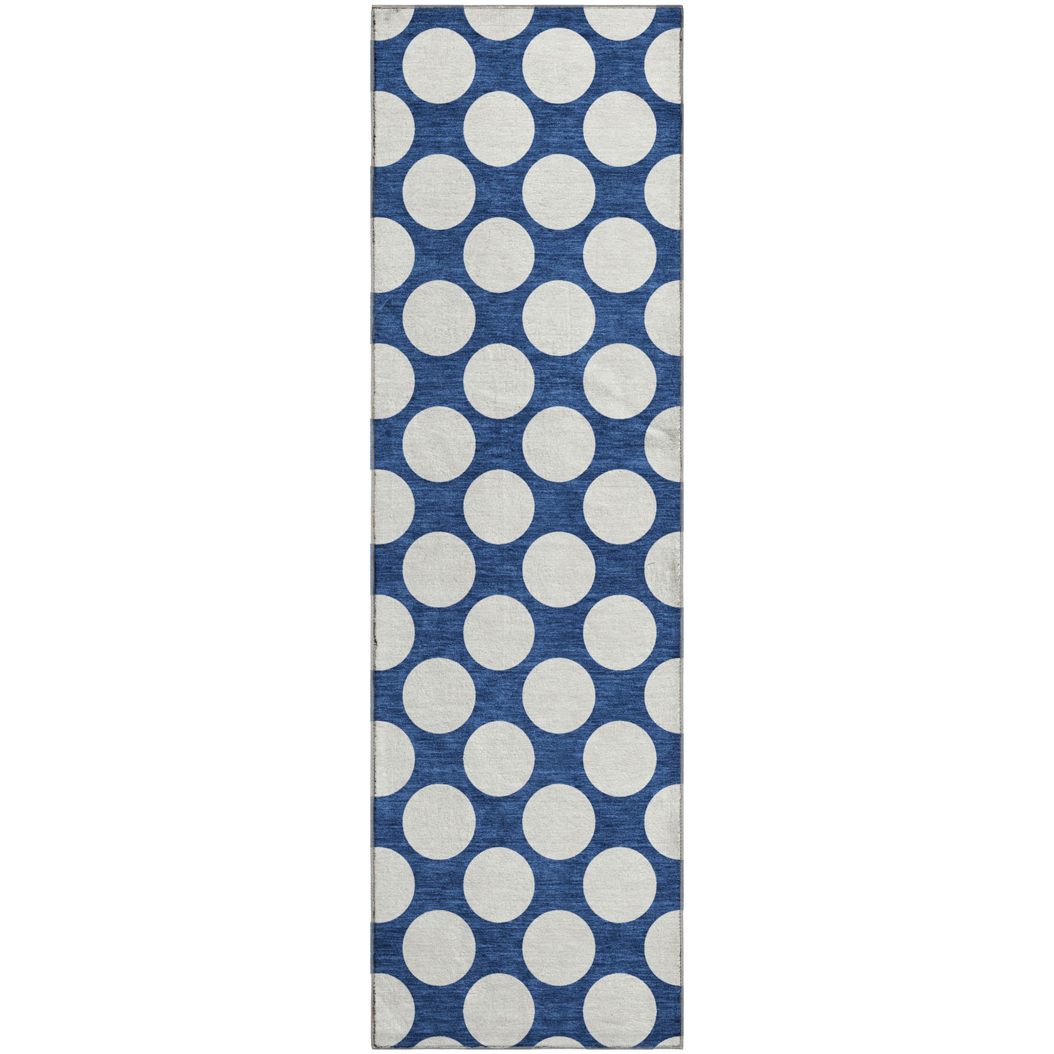 Luxury Washable Indoor/Outdoor Geometric TR13 Navy Blue Rug 2'3" x 7'6" #shape_Runner