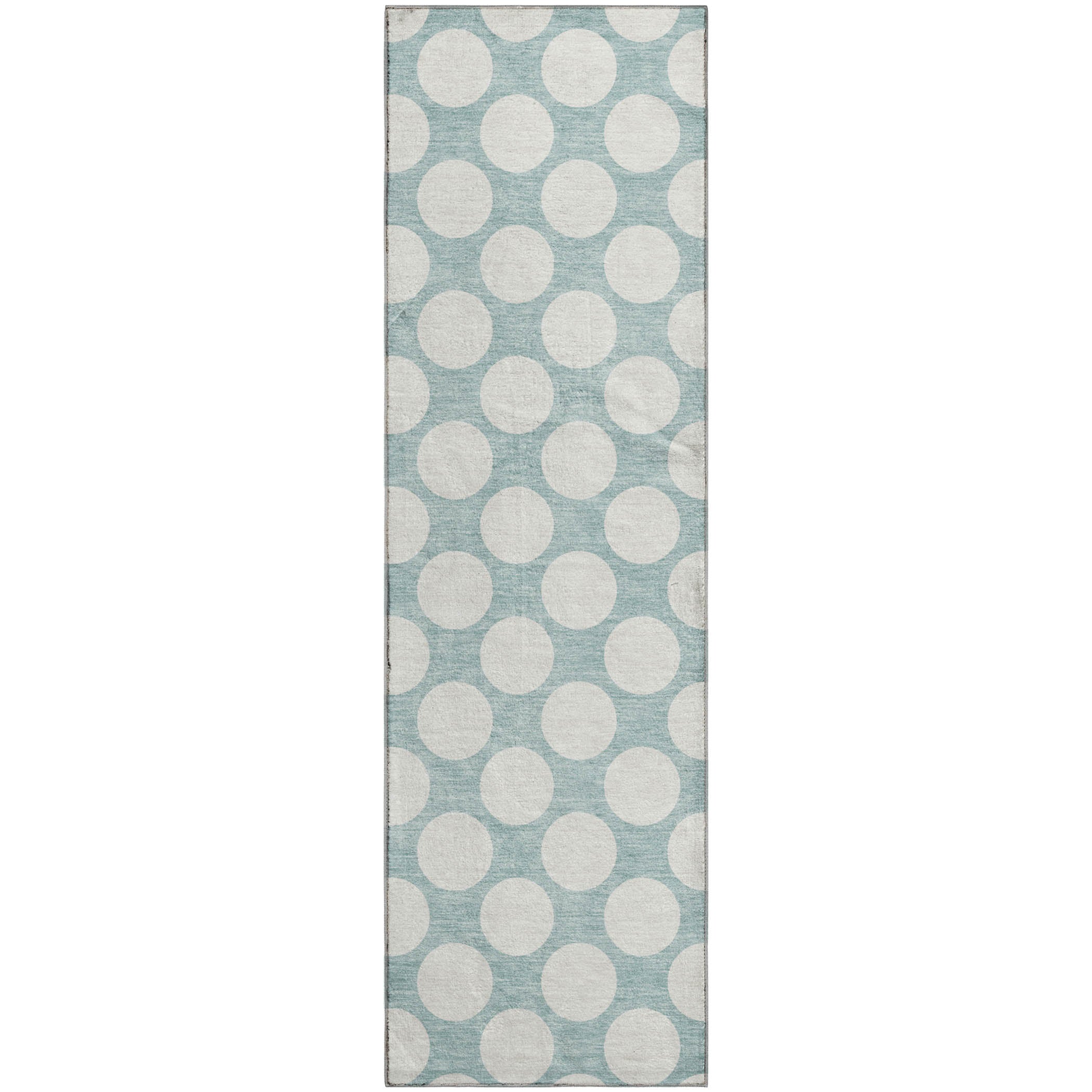 Luxury Washable Indoor/Outdoor Geometric TR13 Seafoam Blue Rug 2'3" x 7'6" #shape_Runner