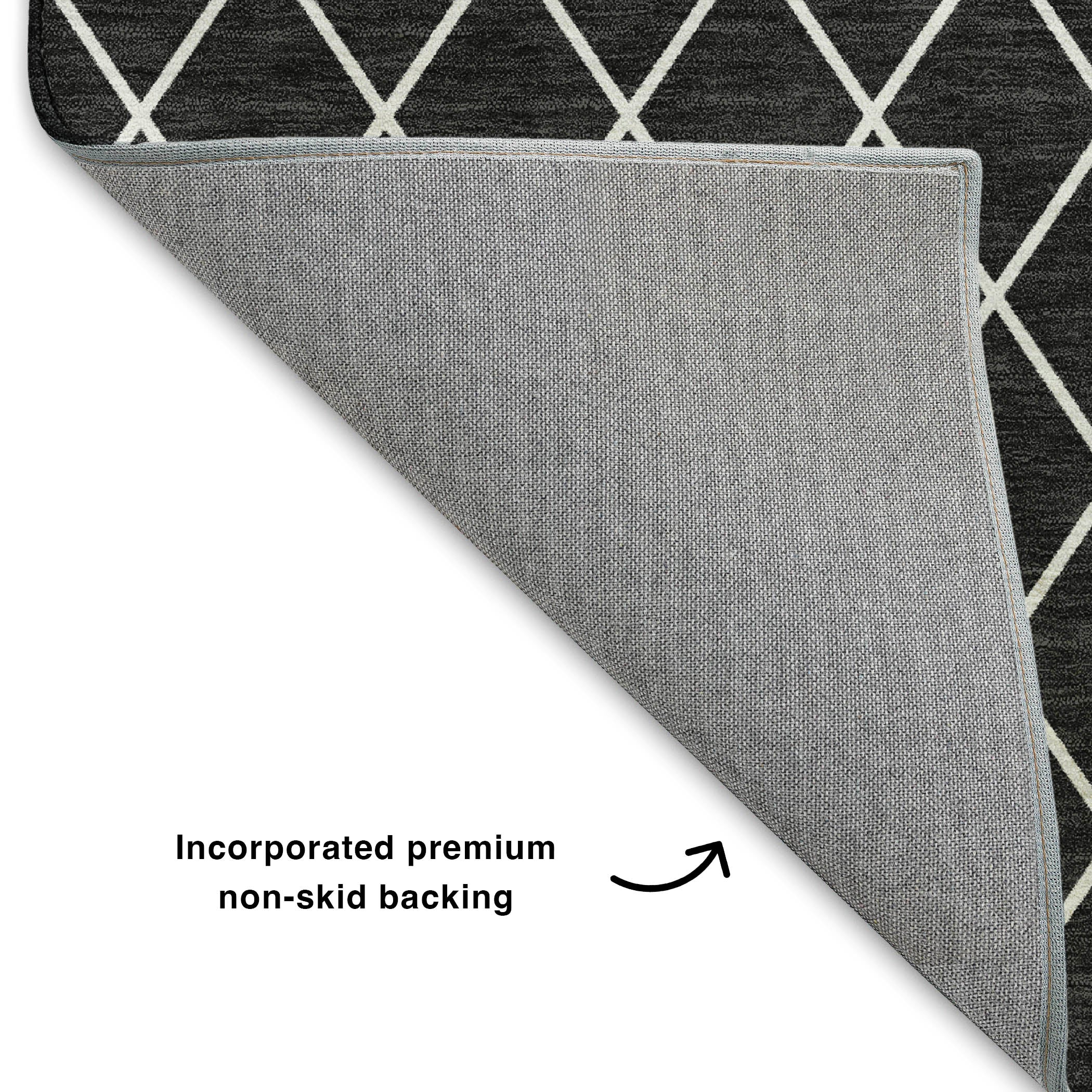 Luxury Washable Indoor/Outdoor Geometric TR15 Black Rug 1'8" x 2'6" #shape_Rectangle
