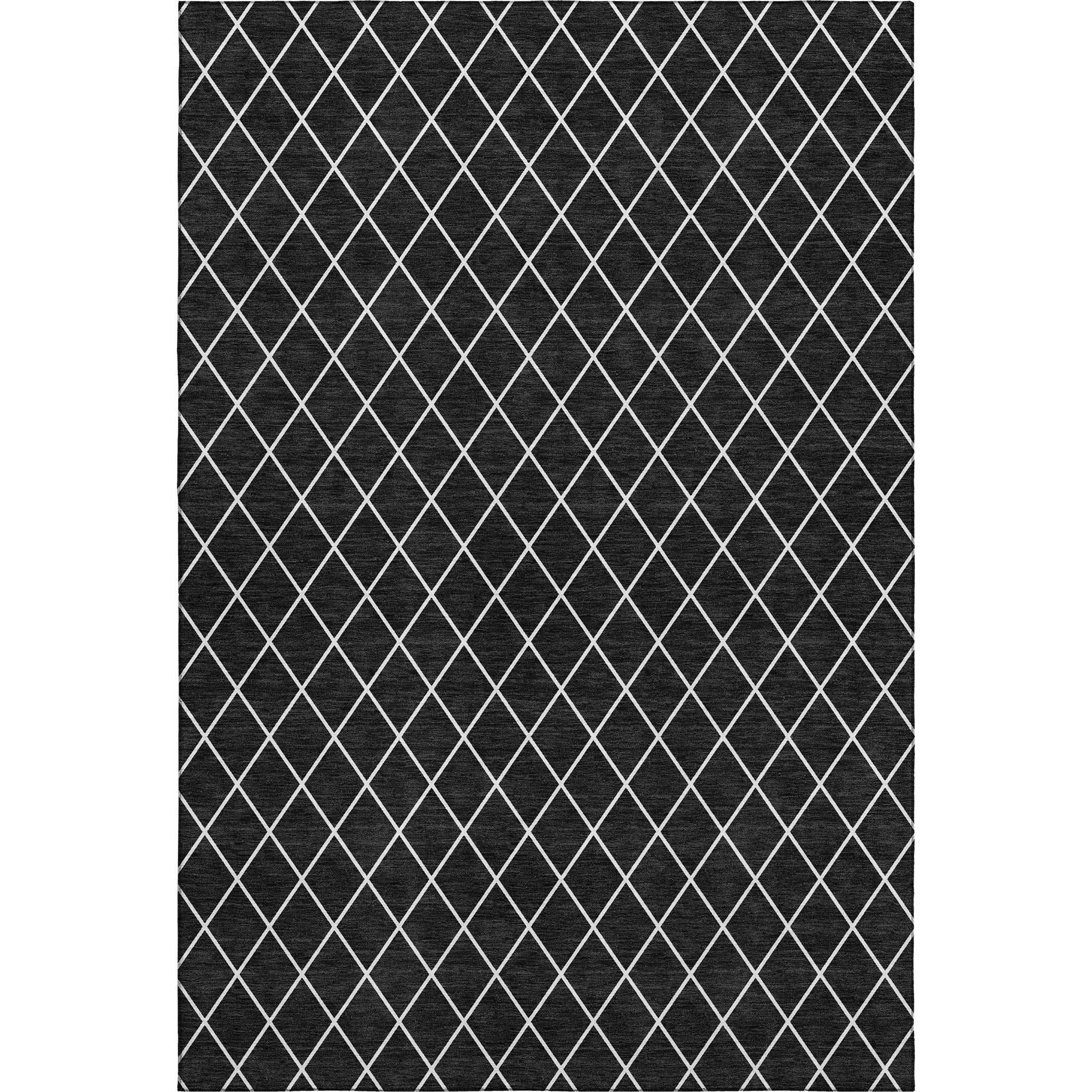 Luxury Washable Indoor/Outdoor Geometric TR15 Black Rug 2'6" x 3'10" #shape_Rectangle