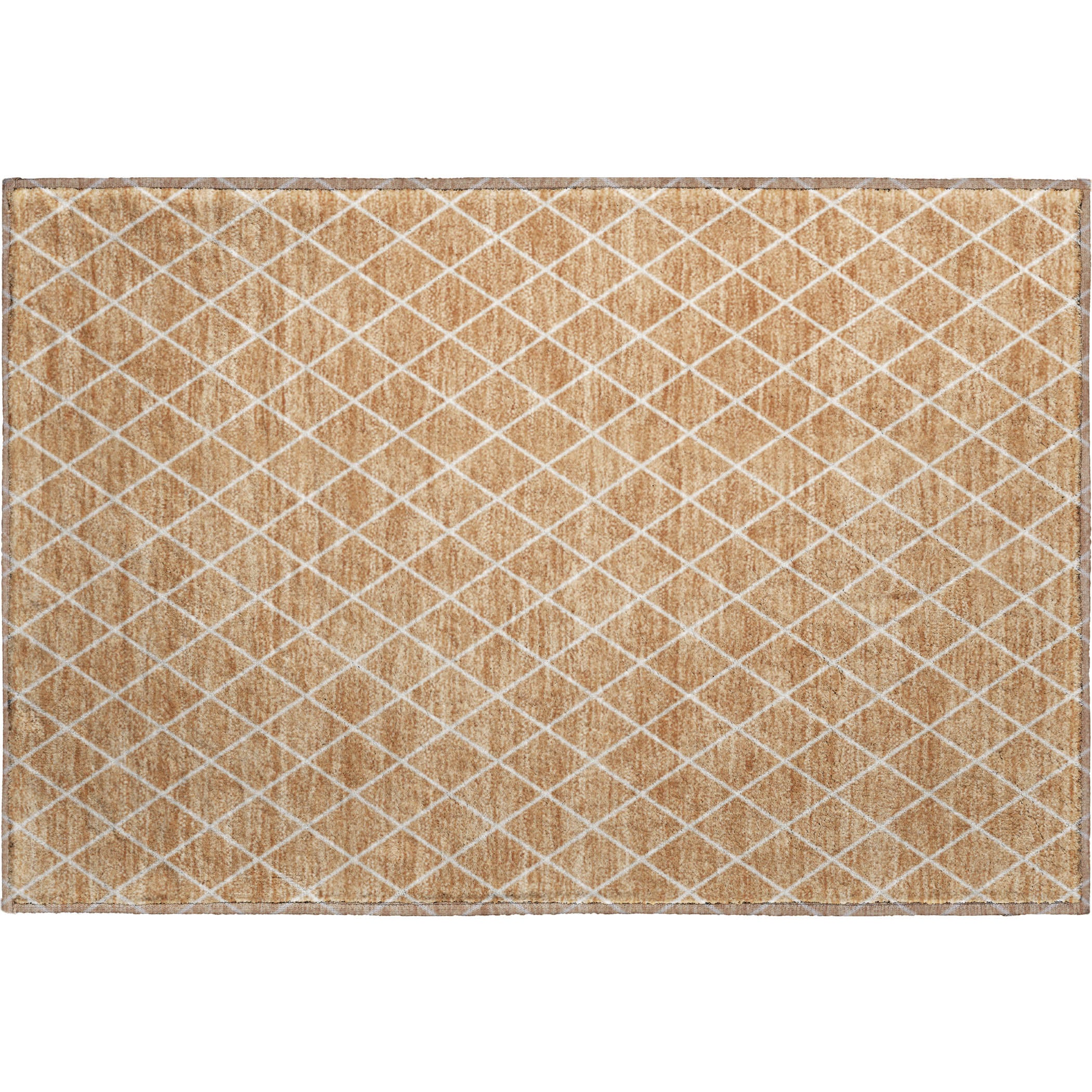 Luxury Washable Indoor/Outdoor Geometric TR15 Copper Orange Rug 1'8" x 2'6" #shape_Rectangle