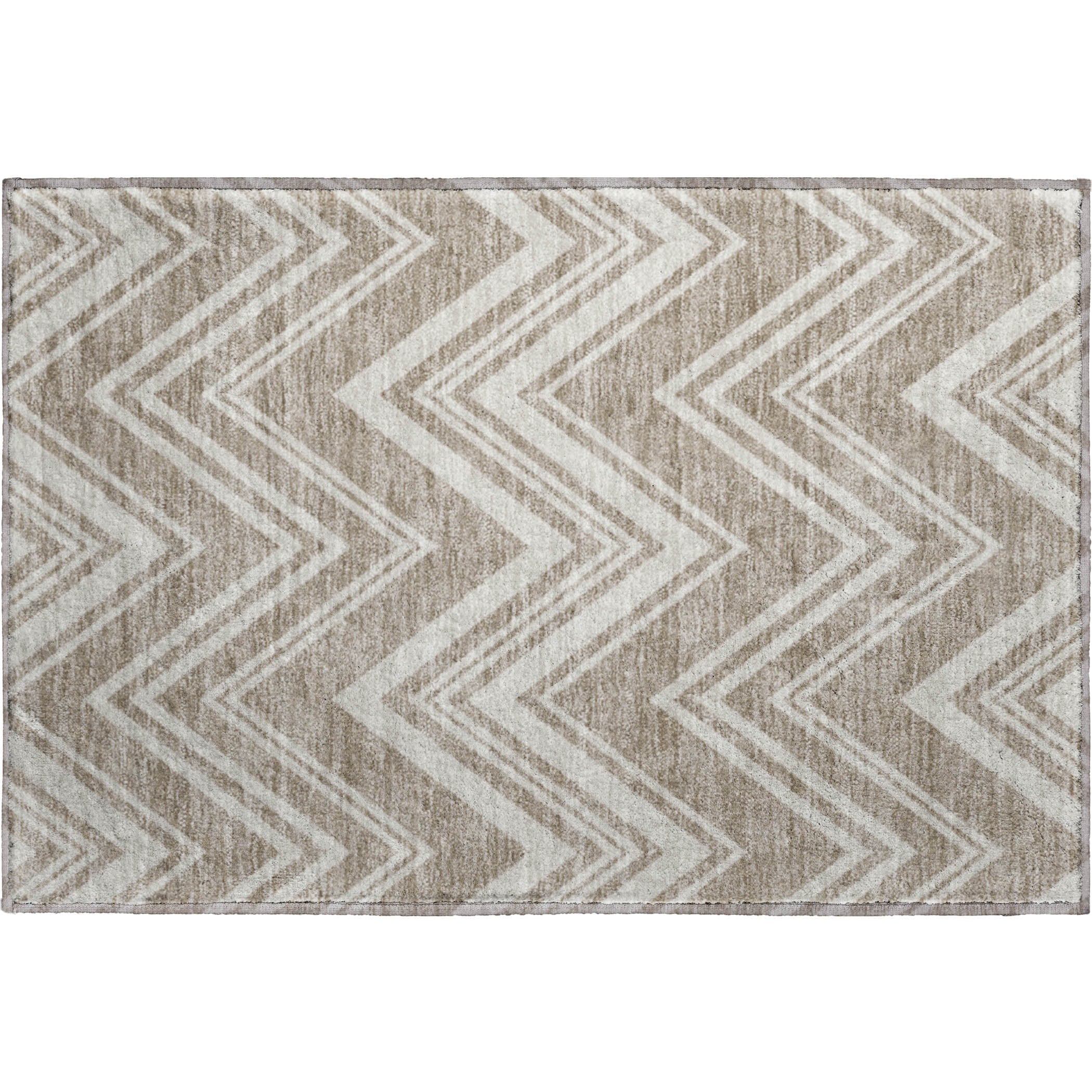 Luxury Washable Indoor/Outdoor Geometric TR17 Khaki Brown Rug 1'8" x 2'6" #shape_Rectangle